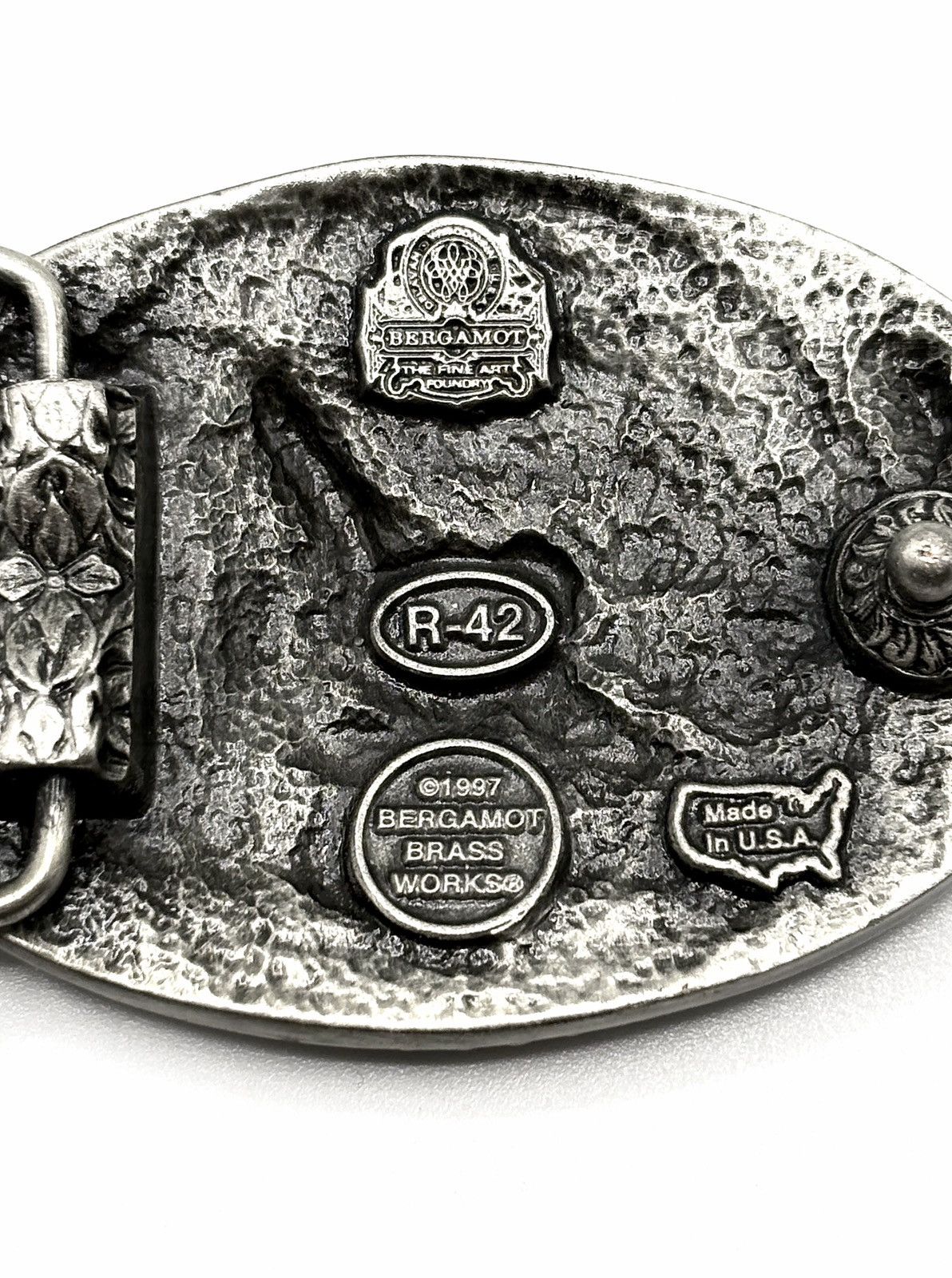 Other 1997 Bergamot Brass Works Solid Brass Seabees Belt Buckle Size ONE SIZE - 5 Thumbnail