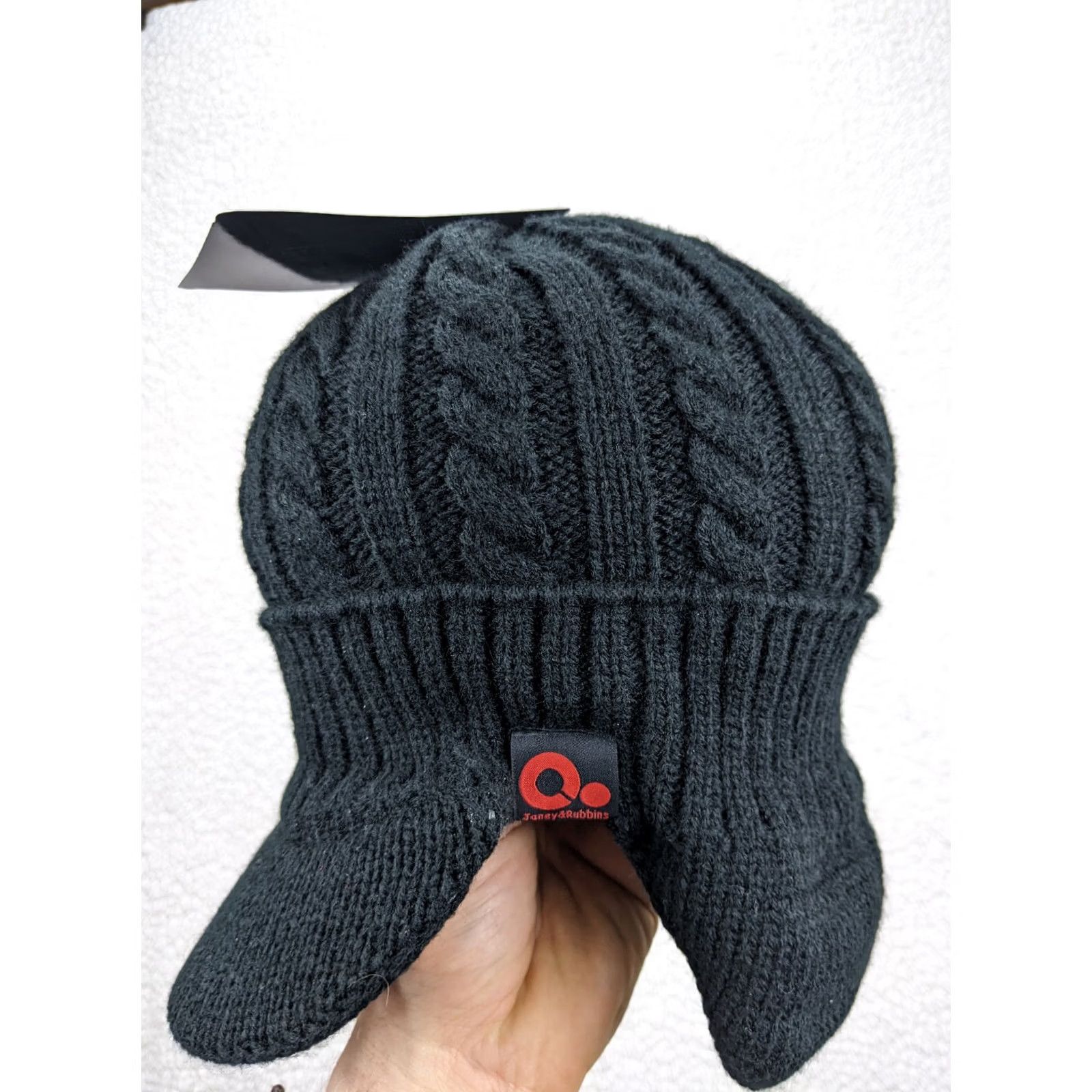 Vintage Janey & Rubbins Hat Beanie Gray Lined Faux Fur Chunky Knit 3D Adult One Size Knit Beanie Mens Womens Unisex Accessories Size ONE SIZE - 4 Thumbnail