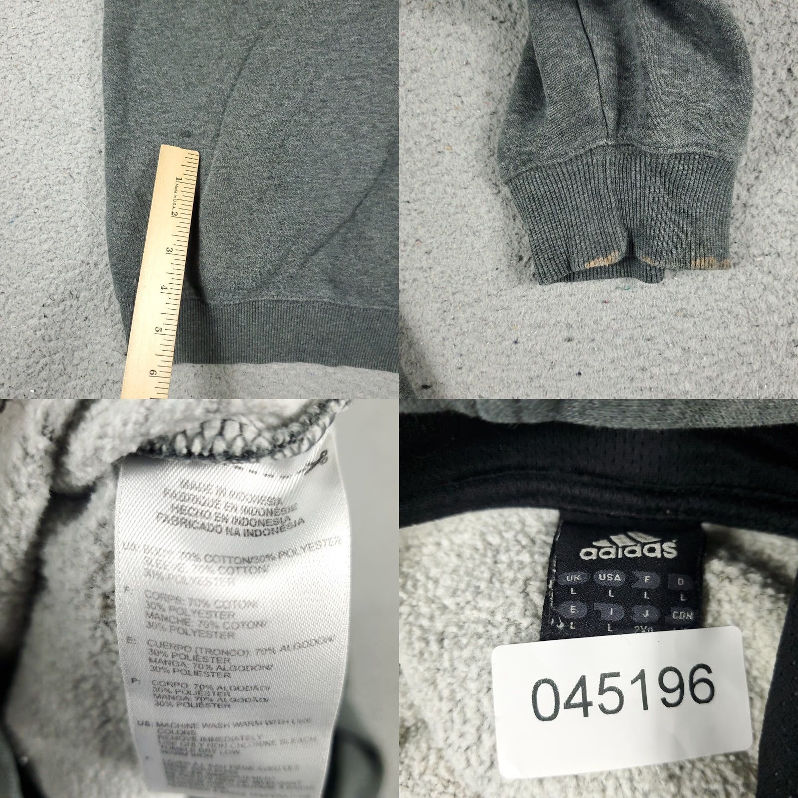 Adidas Adidas Sweatshirt Hoodie Pullover Hooded Sweatshirt Mens Large Gray Casual Slim Fit? Size US L / EU 52-54 / 3 - 8 Thumbnail