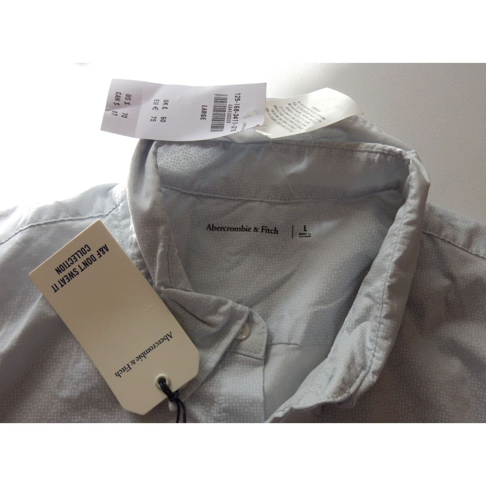 Abercrombie & Fitch Abercrombie & Fitch Shirt Button-Up L Men Gray Long Sleeve Regular Size US L / EU 52-54 / 3 - 5 Thumbnail