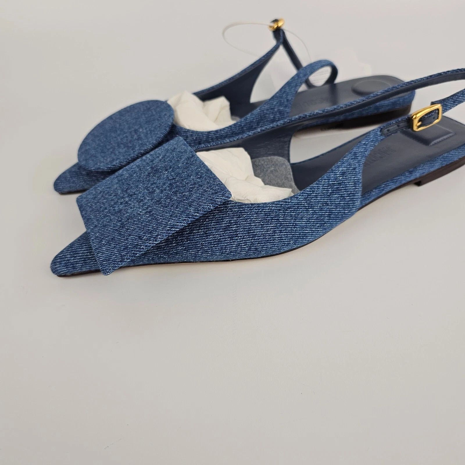 Jacquemus JACQUEMUS The Duelo Denim Slingback Flats New & Authentic Size US 5 / IT 35 - 2 Thumbnail