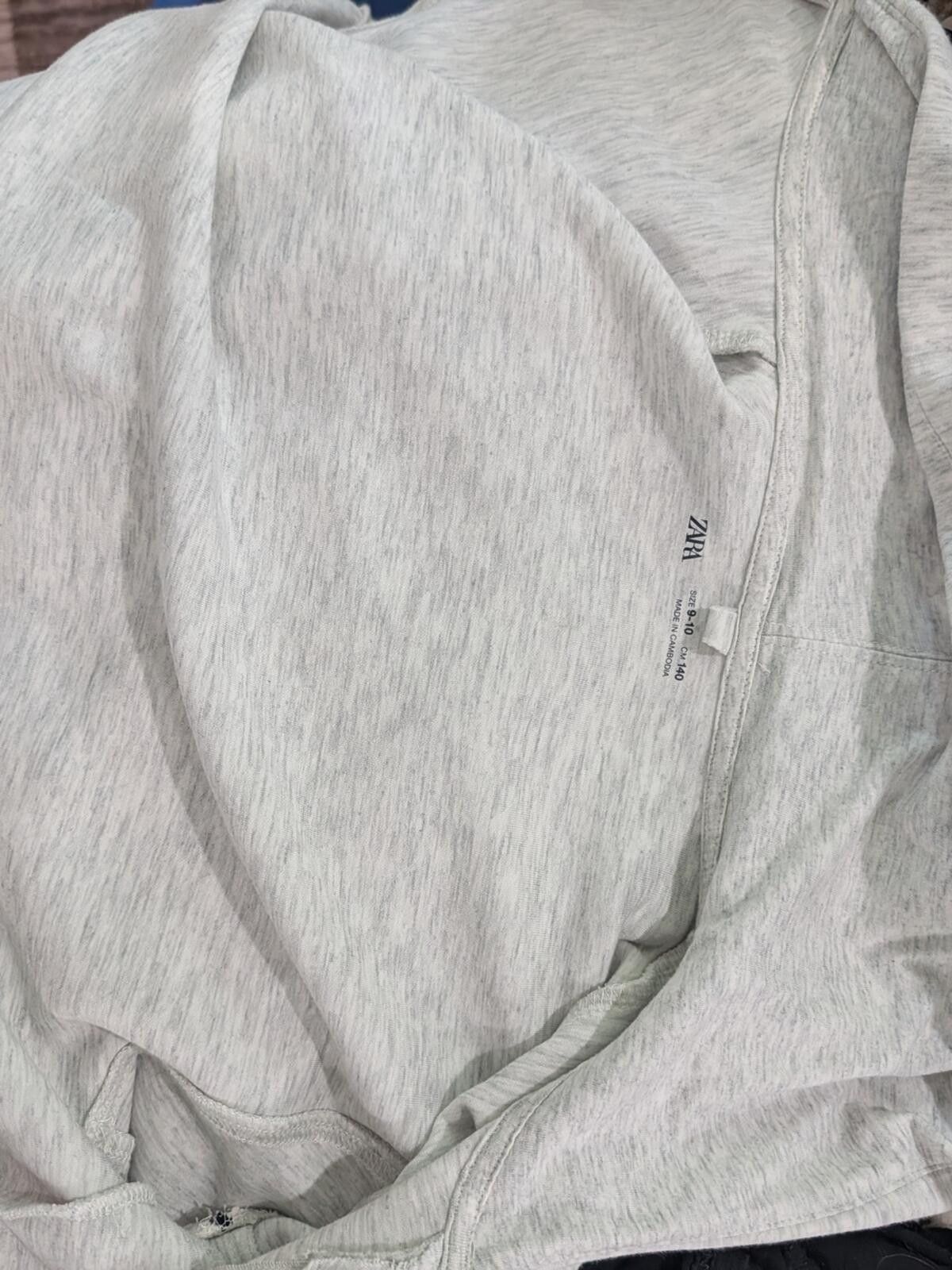 Zara Zara Heather Gray Hooded Zip Jacket with Navy Piping Size US XXS / EU 40 - 5 Thumbnail
