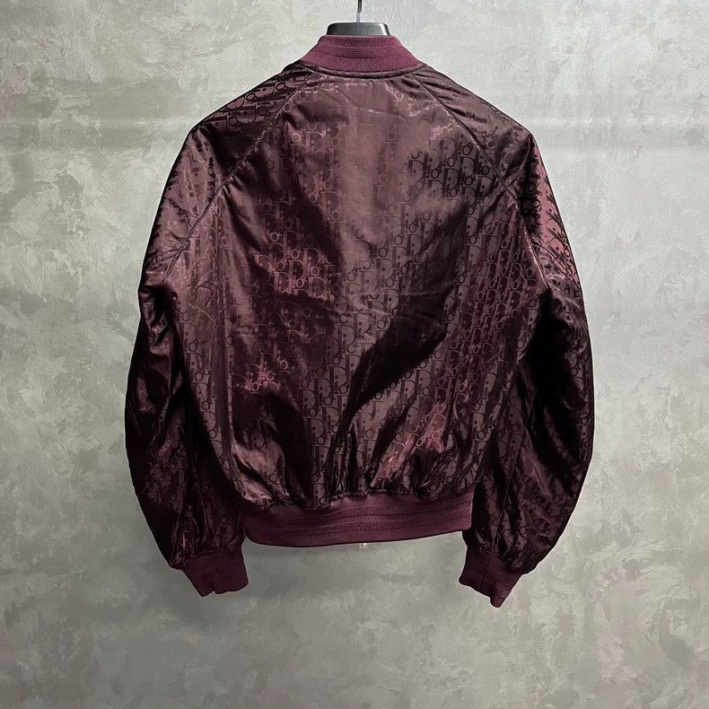 Dior The latest burgundy solid color baseball collar zipper dou Size US M / EU 48-50 / 2 - 2 Thumbnail