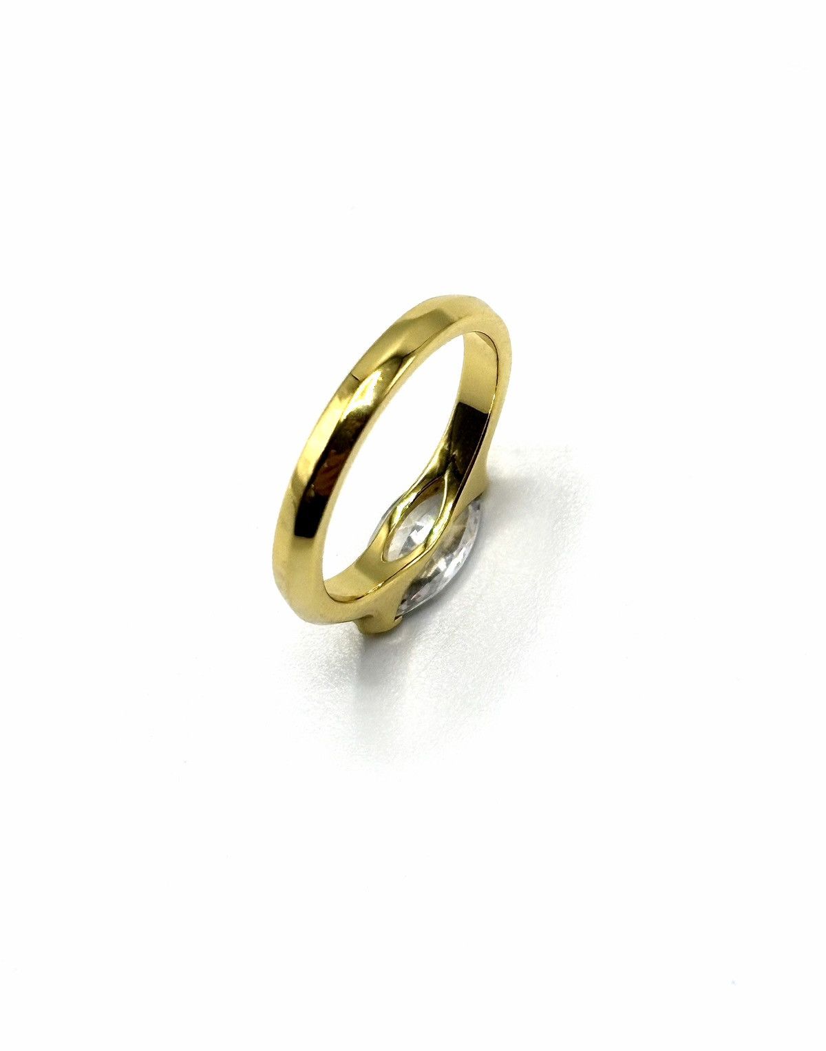 Sterling Silver Gold-Tone .925 Sterling Silver Marquise Cut CZ Ring sz 7 Size ONE SIZE - 5 Thumbnail