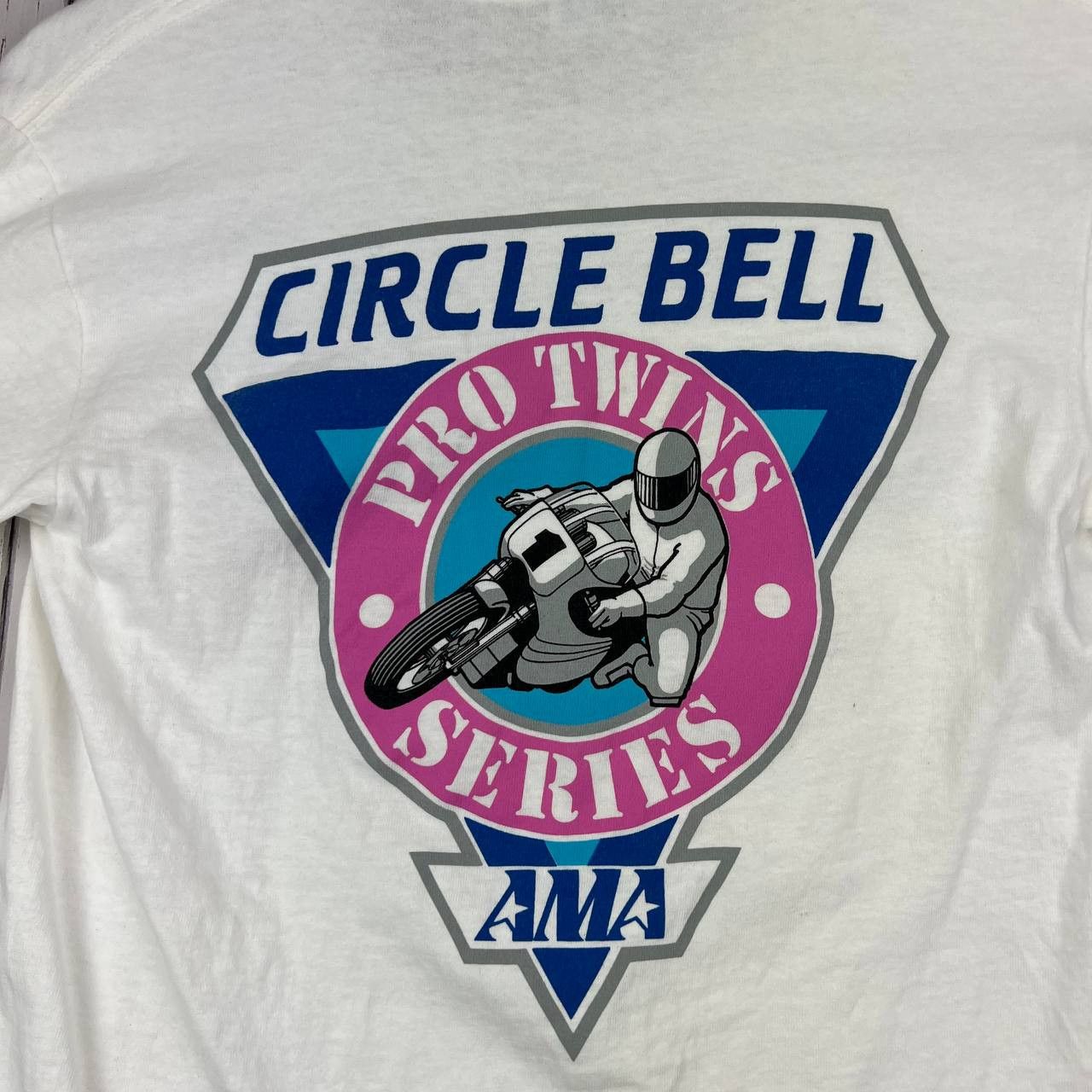 Vintage Circle Bell Pro Twins Series Large RP T-Shirt Men White Size US L / EU 52-54 / 3 - 8 Thumbnail
