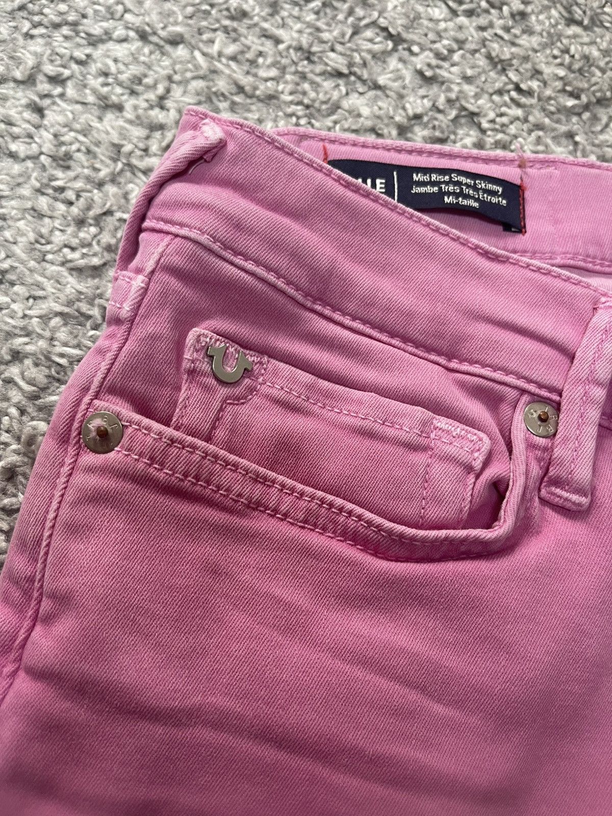True Religion True Religion Halle Mid Rise Super Skinny NEW Pink size 27 Size 26" / US 2 / IT 38 - 13 Thumbnail