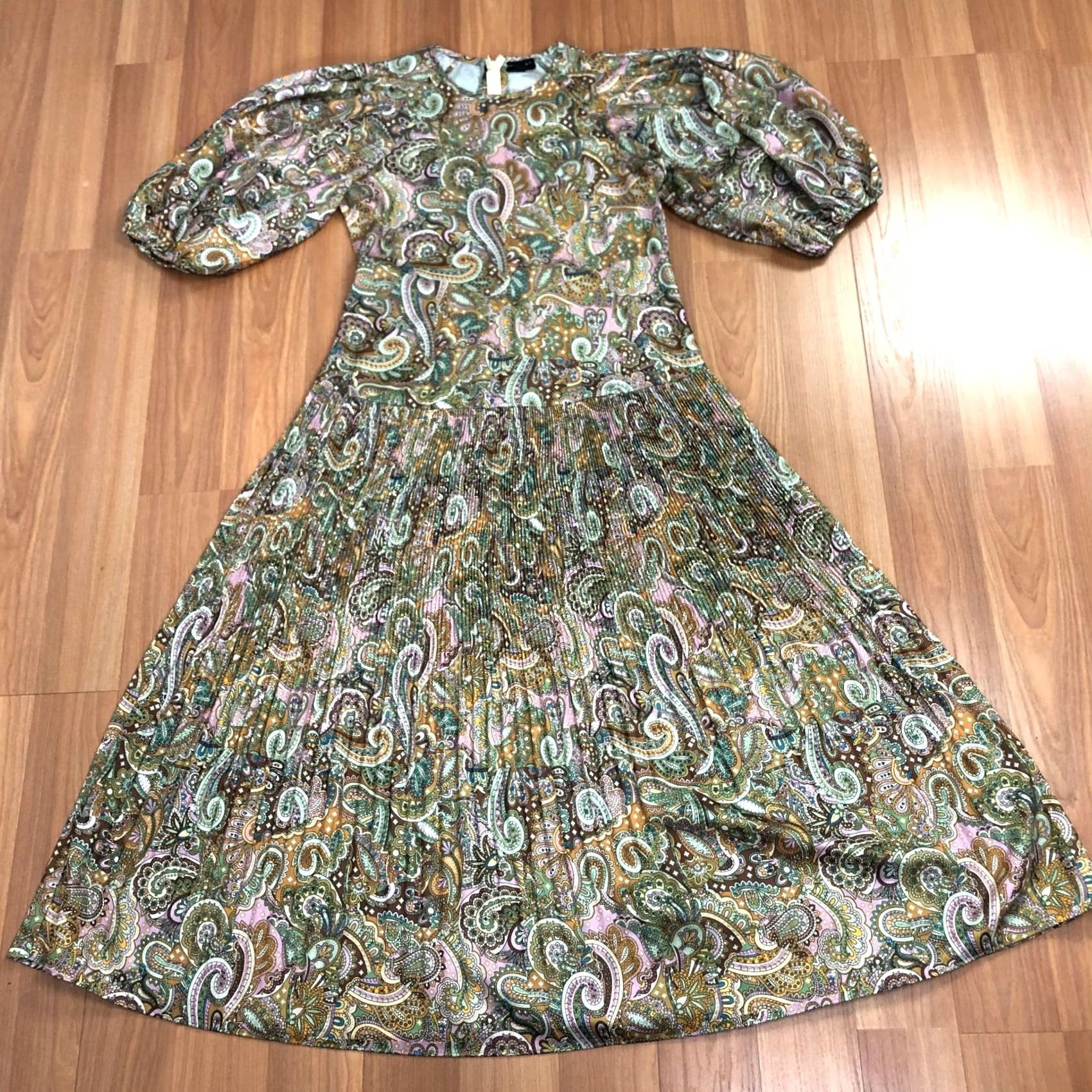 Vintage VINTAGE Current Air XS Paisley BOHO Festival Bishop Sleeve Ruffled 49 Inch Dress MINT Size XS / US 0-2 / IT 36-38 - 5 Thumbnail