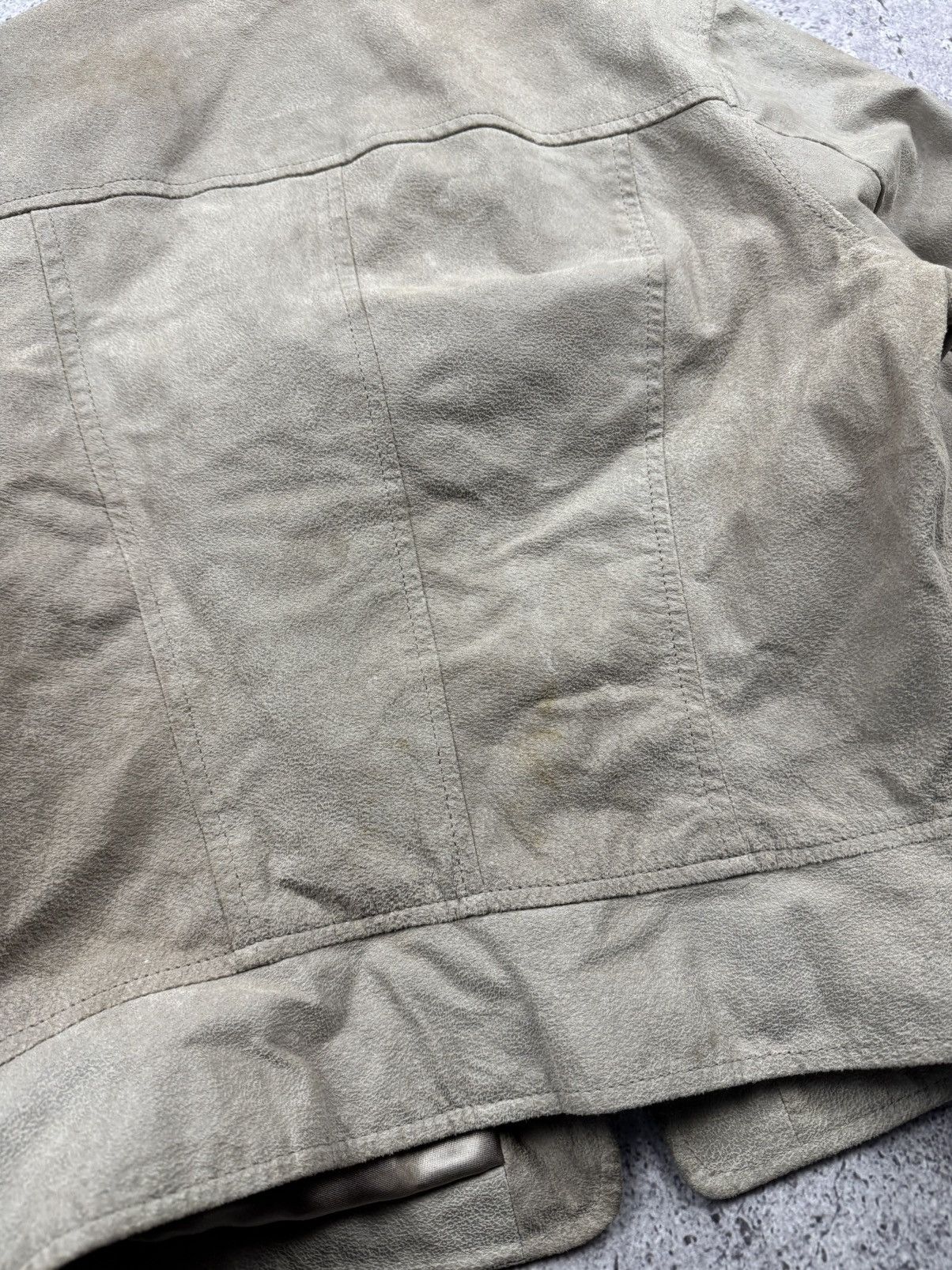 Japanese Brand SICK DISTRESSED BIKER ASSYMETRICAL ZIP LEATHER JACKET Y2K Size M / US 6-8 / IT 42-44 - 9 Thumbnail