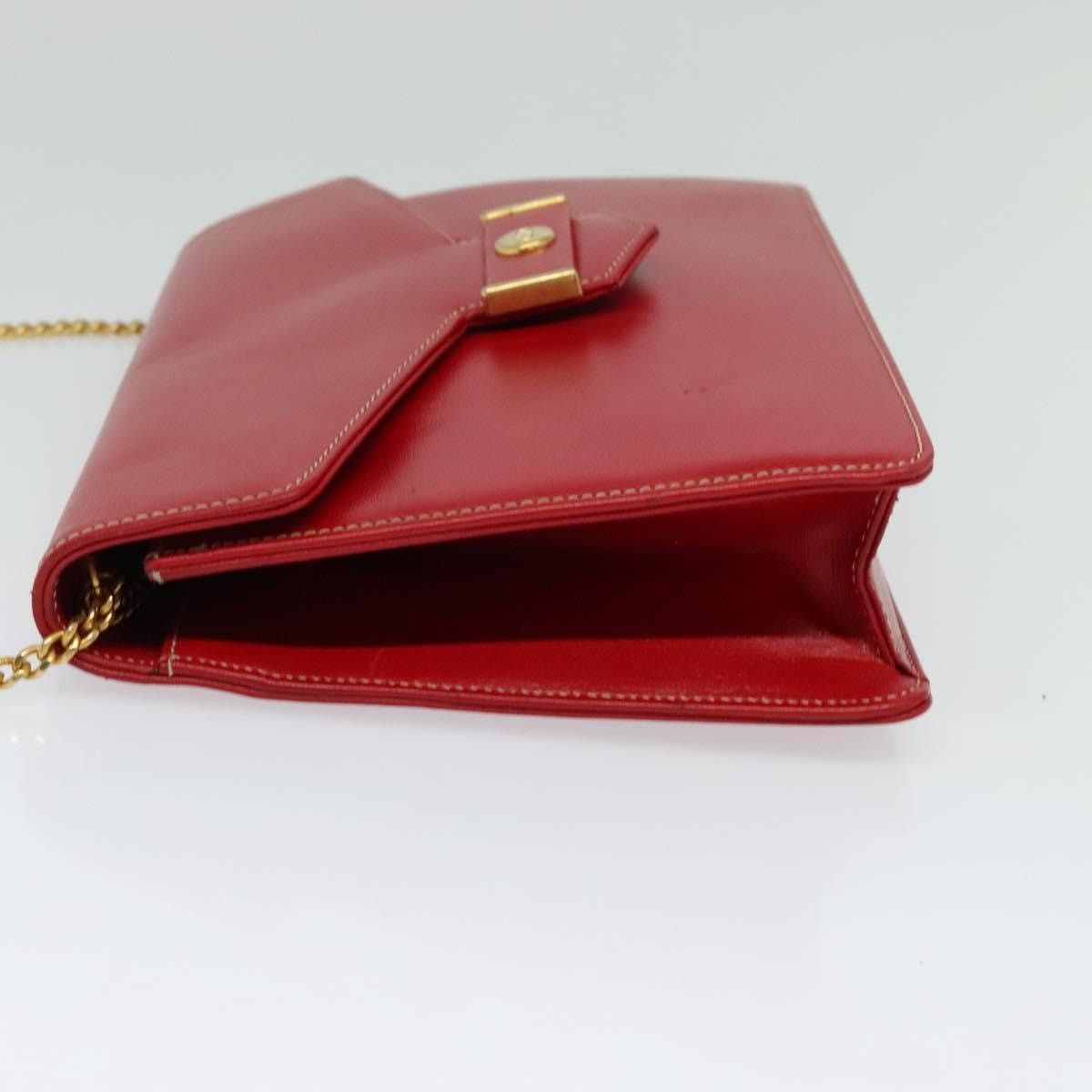 Dior DIOR Chain Shoulder Bag Leather Red Gold Size ONE SIZE - 4 Thumbnail