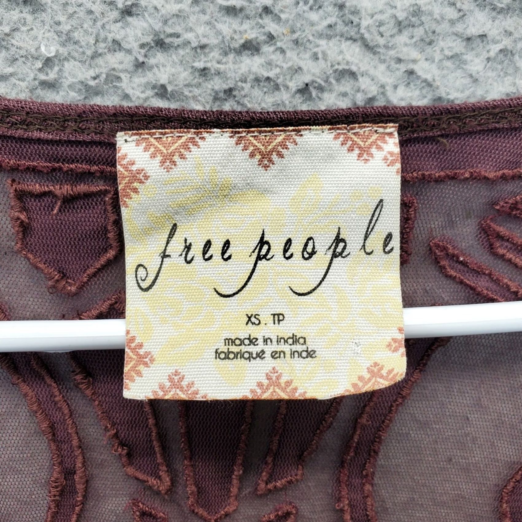 Free People Free People Tunic Top Womens XS Purple Long Sleeve V-Neck Pullover High-Low Hem Shirt Size XS / US 0-2 / IT 36-38 - 3 Thumbnail