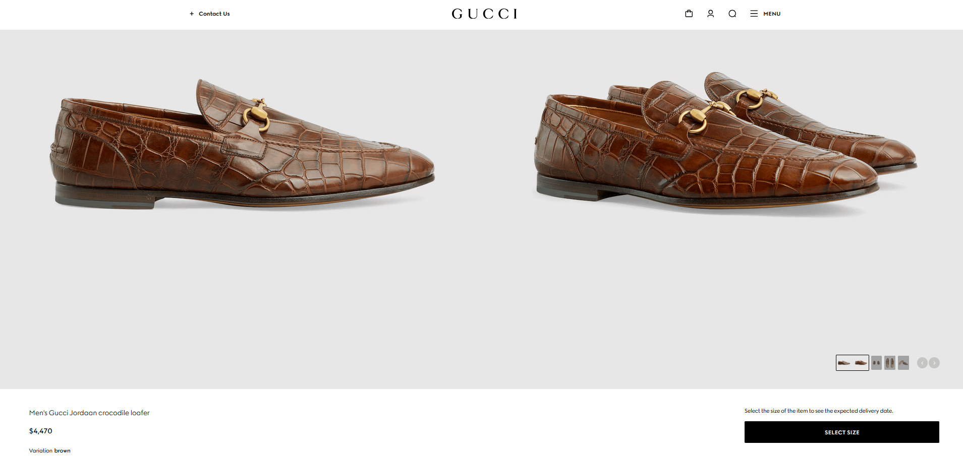 Gucci RRP$4470 RARE Gucci Jordaan Horsebit Loafer Crocodile Leathe Size US 8 / EU 41 - 2 Thumbnail