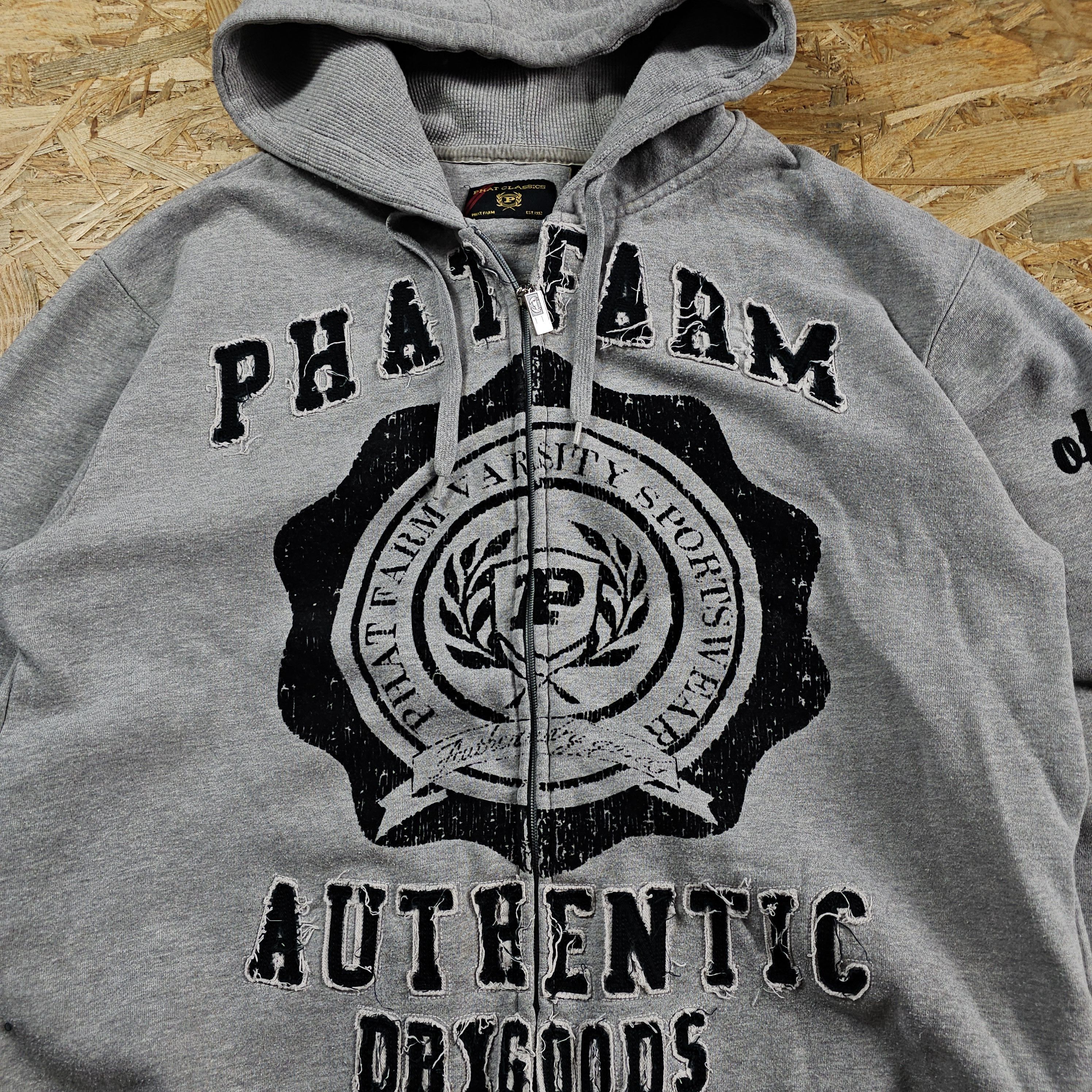 Affliction × Phat Farm × Southpole PHAT FARM VINTAGE ZIP UP HOODIE PINKMAN AFFLICTION STYLE L Size US L / EU 52-54 / 3 - 3 Thumbnail
