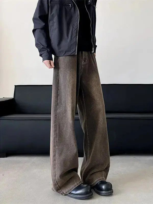 Japanese Brand Retro loose straight leg micro flared jeans Size US 32 / EU 48 - 2 Thumbnail