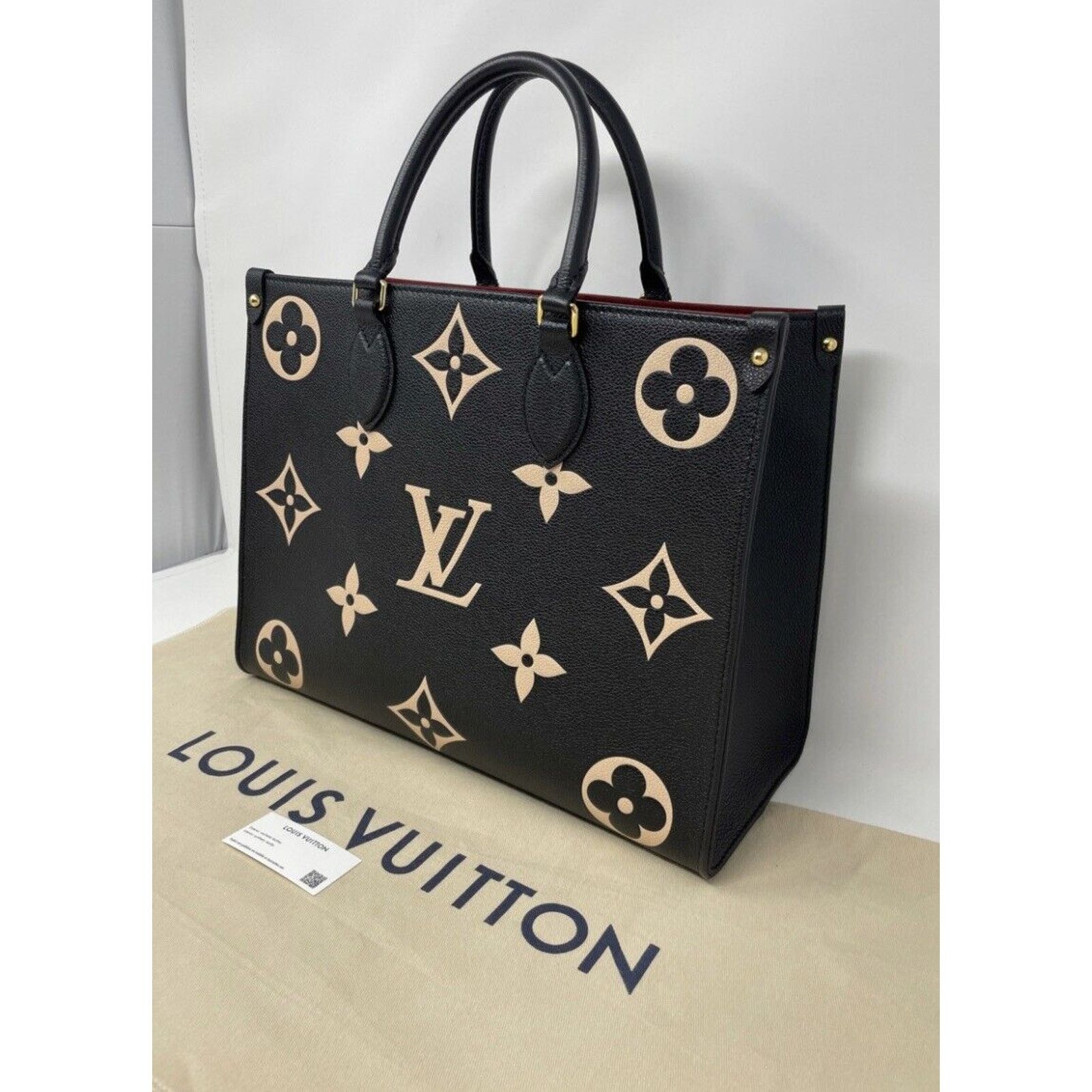 Louis Vuitton Louis Vuitton M45495 OnTheGo Tote MM Black/Beige Size ONE SIZE - 5 Thumbnail