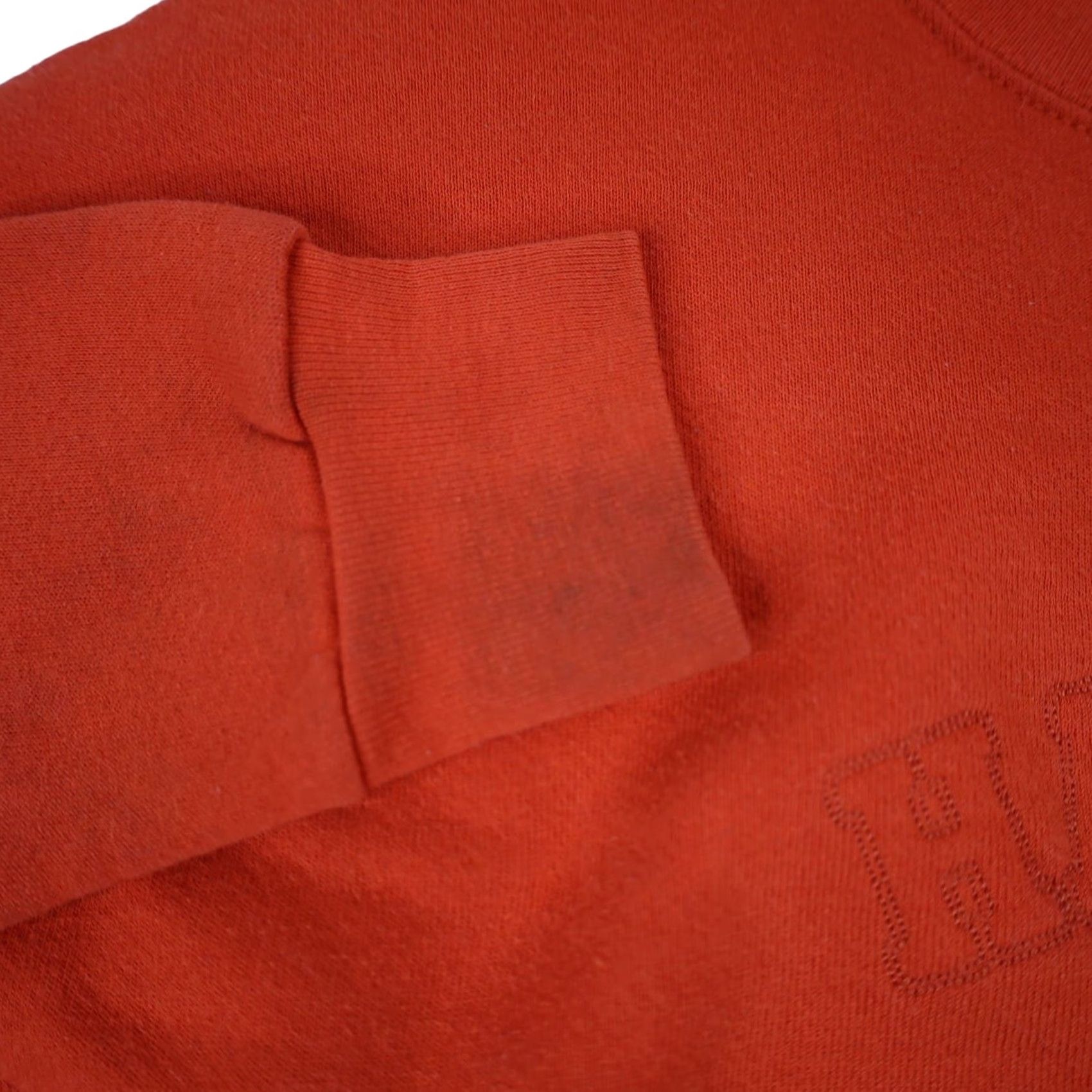 Harley Davidson VINTAGE Harley Davidson Mens XL Embossed Spellout Sweatshirt Orange Size US XL / EU 56 / 4 - 6 Thumbnail
