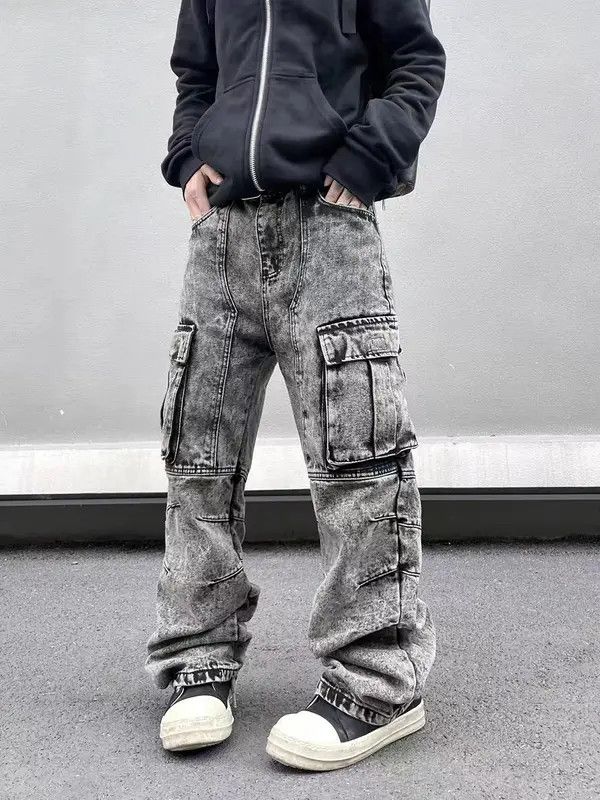 Japanese Brand Kizuki x Endo Street washed gray grunge bootcut jeans Size US 32 / EU 48 - 6 Thumbnail