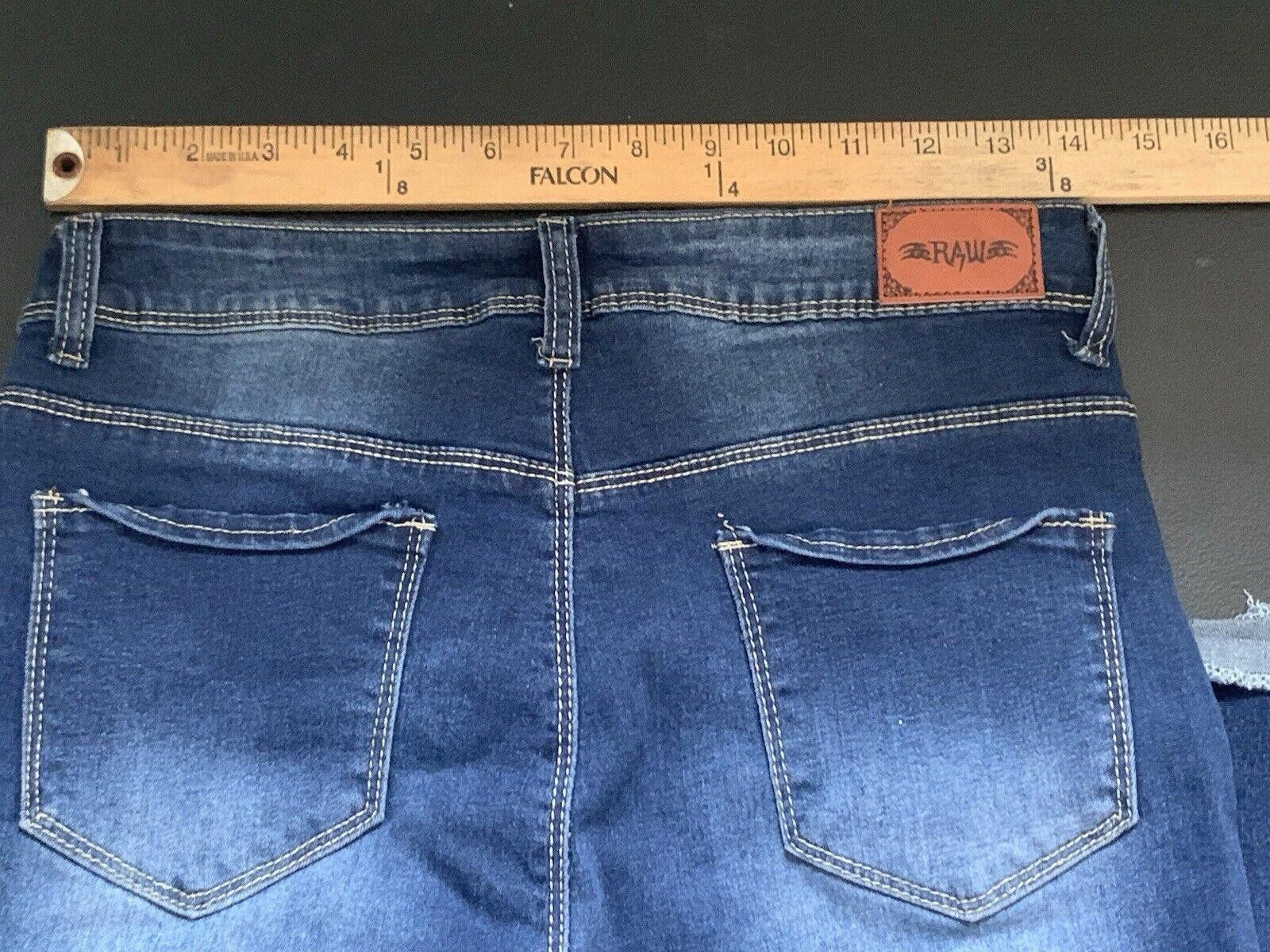 Designer RAW 7 Jeans Sz 11 Mid Rise Stretch Slim Fit Distressed Size 32" / US 10 / IT 46 - 8 Thumbnail