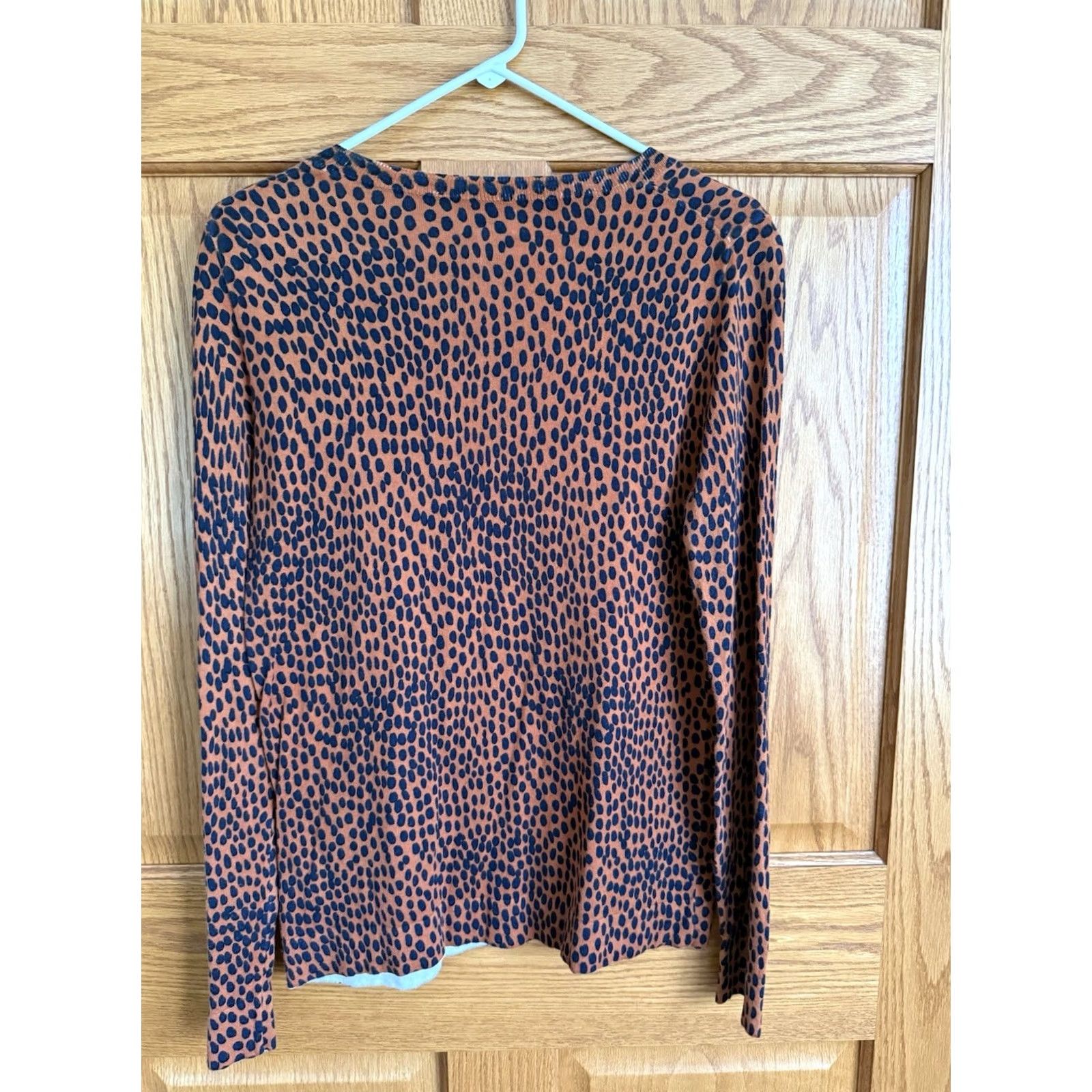Vintage J. Crew Factory Sweater Crew Neck Animal Print Rust Brown M Womens Pullover 100% Cotton Fall Winter Vintage-Style Size M / US 6-8 / IT 42-44 - 2 Thumbnail