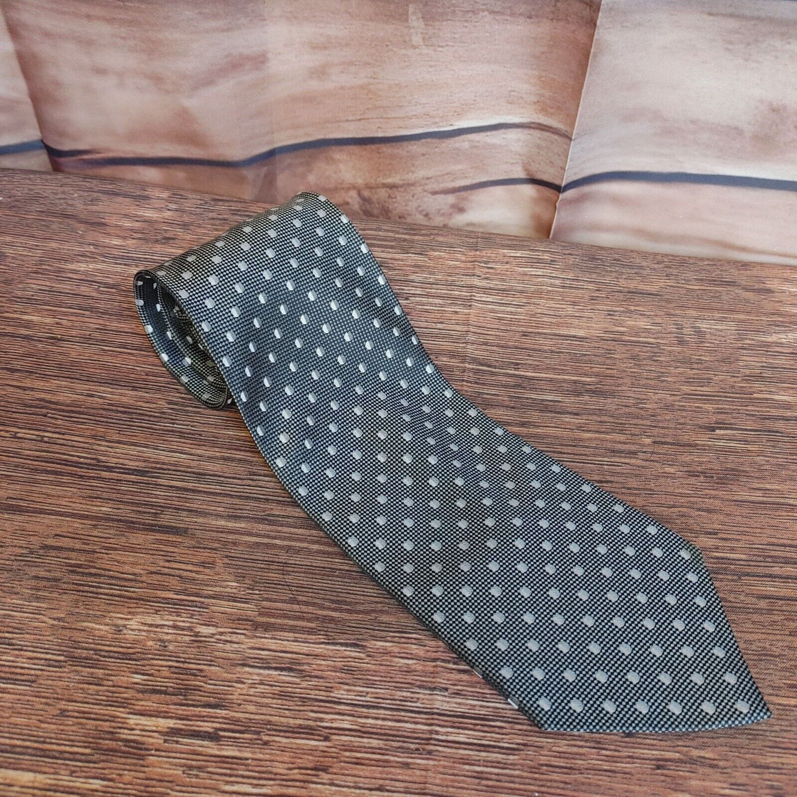 Other Foggia Men's Handmade Gray Polka Dot 100% SIlk Neck Tie OS Size ONE SIZE - 1 Thumbnail