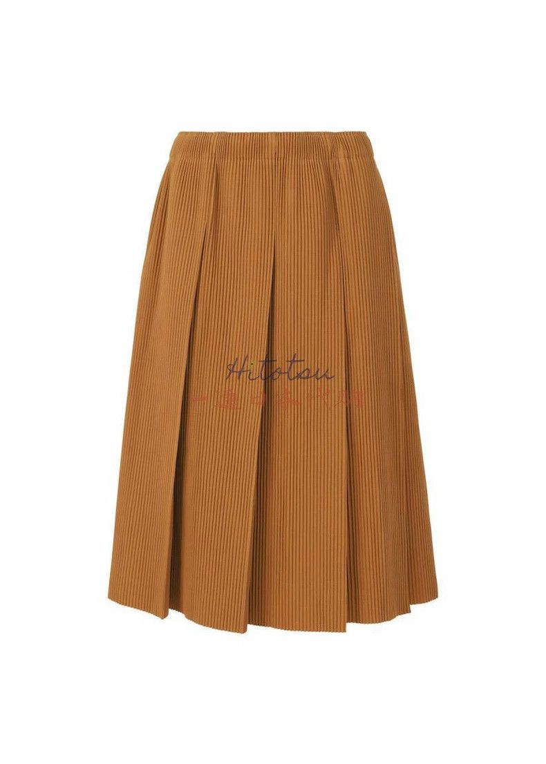 Issey Miyake Issey Miyake size:one size Yellow pleated casual skirt Size 23" - 1 Thumbnail