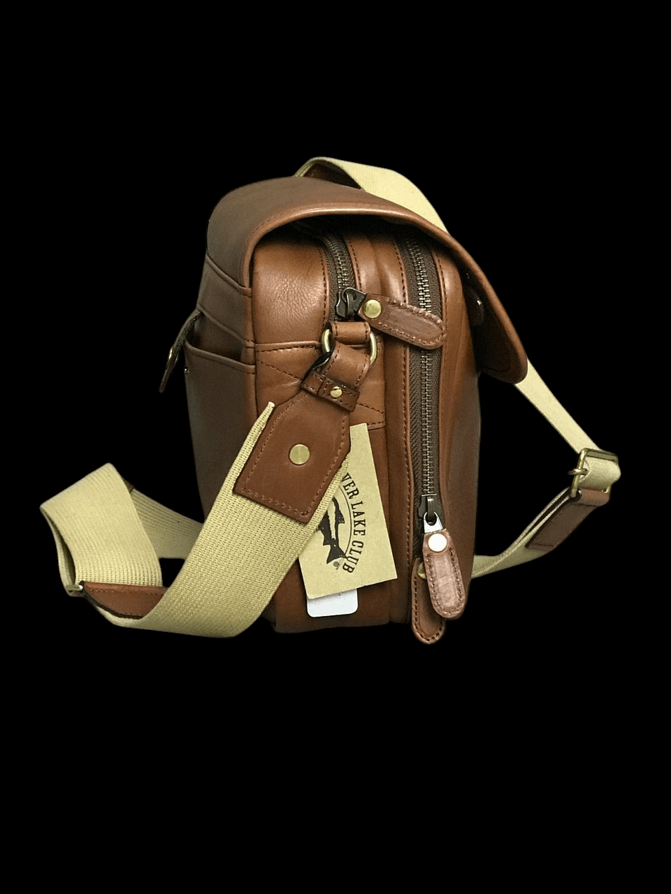 Head Porter Silver Lake Club Leather Mix Canvas Like New Sling Bag Size ONE SIZE - 12 Thumbnail