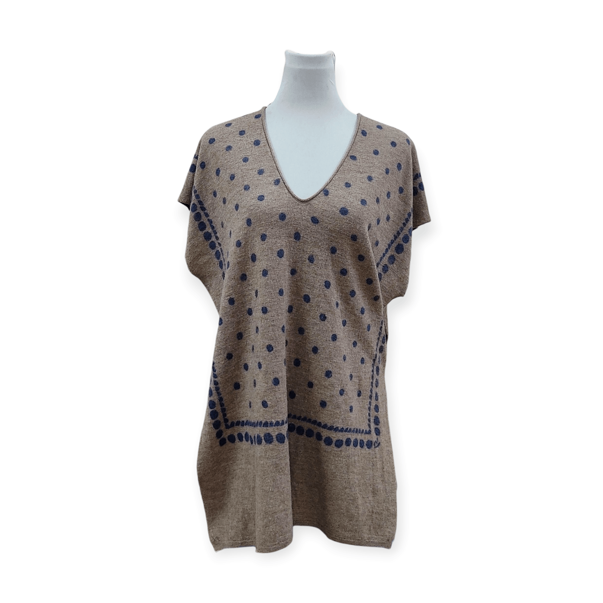 45rpm 45rpm Kapital "Hua Xia" Polka Dot Woven Wool Poncho Size ONE SIZE - 1 Thumbnail