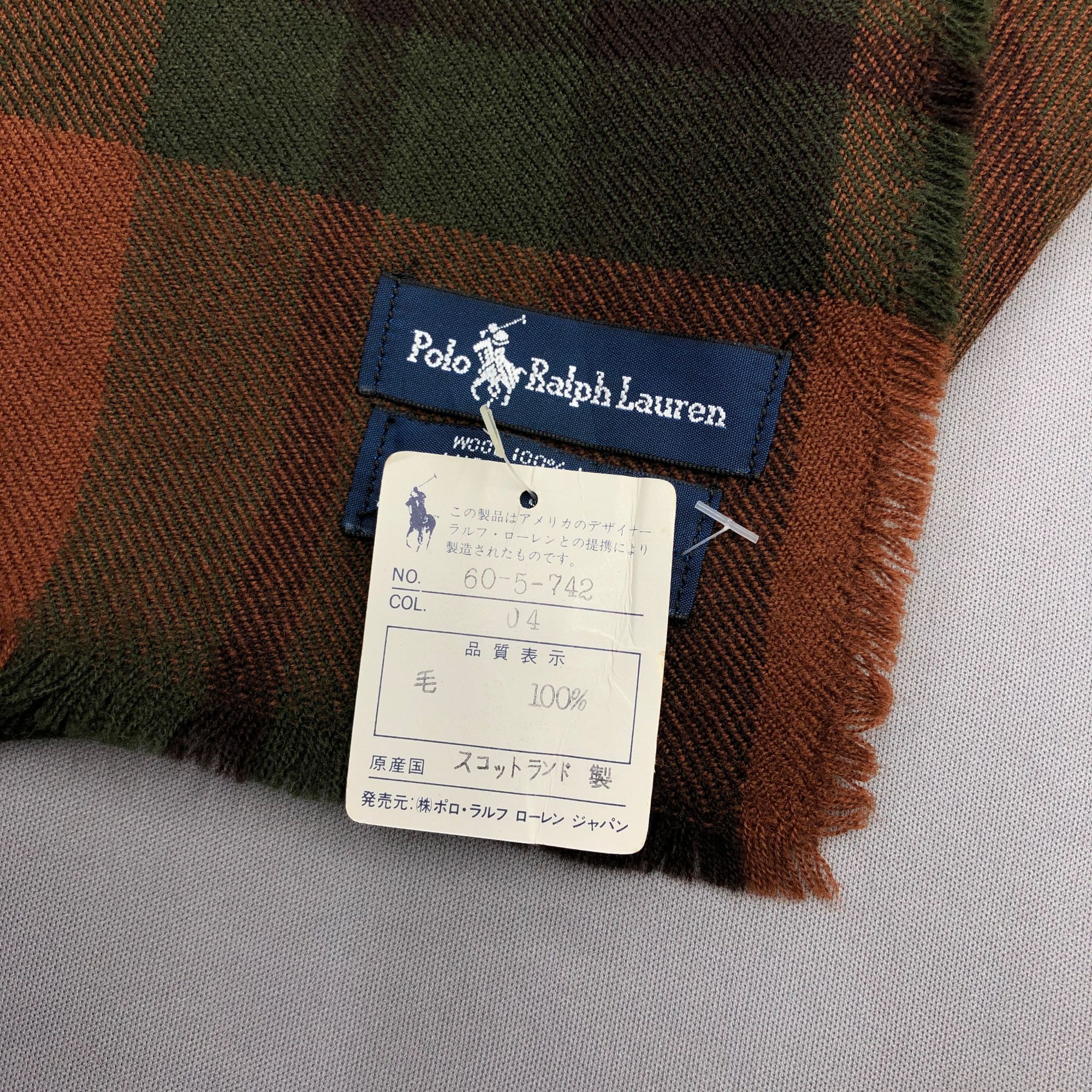 Polo Ralph Lauren NWT Vintage 90s Polo Ralph Lauren Scarf Muffler Wool Scarves Size ONE SIZE - 5 Thumbnail