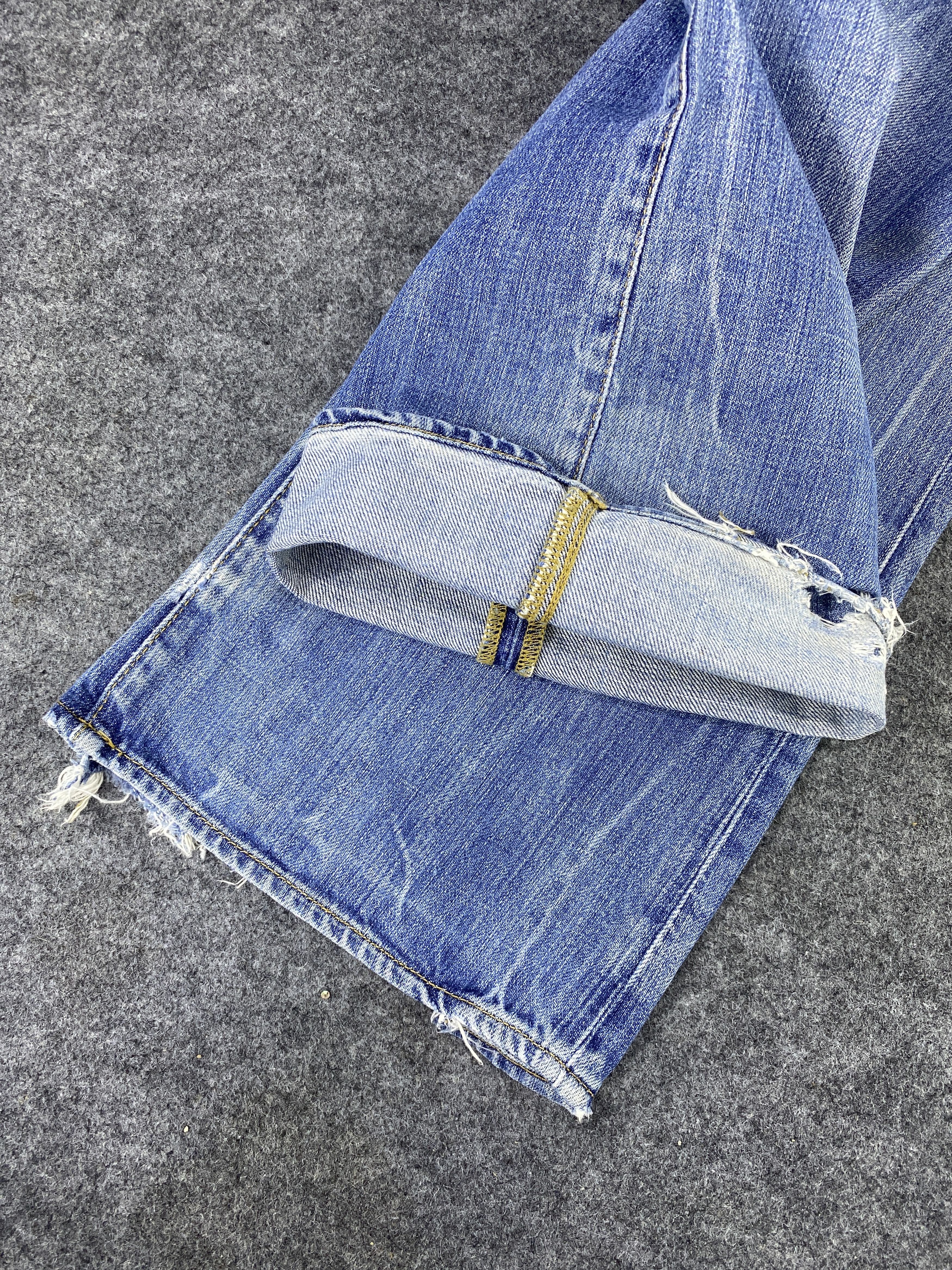 Jean & Distressed Blue Wash Flare Denim - J974 Size US 32 / EU 48 - 13 Thumbnail