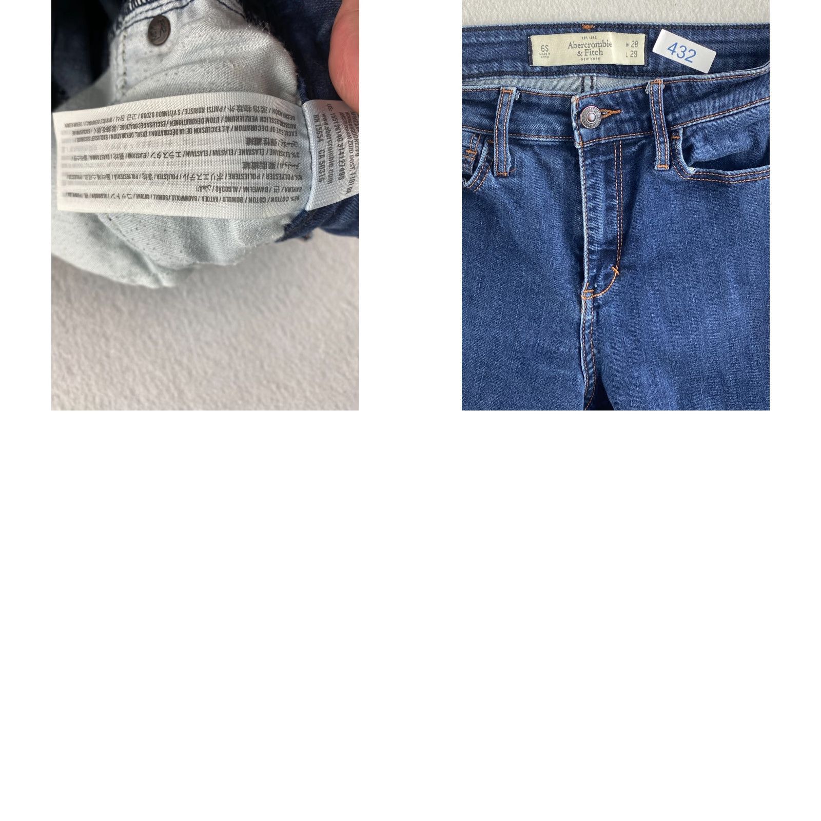 Abercrombie & Fitch Abercrombie & Fitch Jeans Womens 6S 28x29 Blue Skinny Stretch Denim Pockets Size 28" / US 6 / IT 42 - 9 Thumbnail