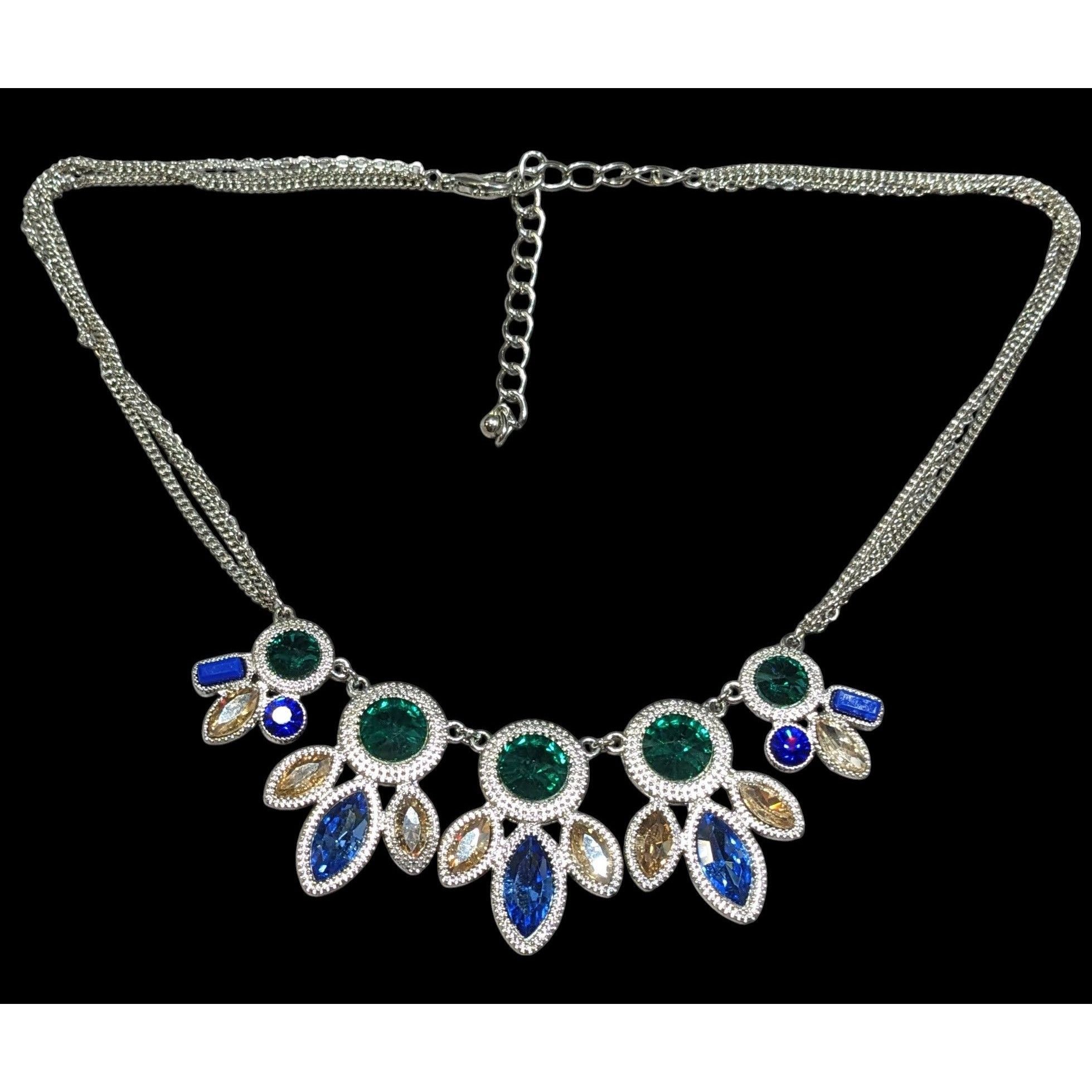 Other Elegant Jewel Tone Mermaidcore Gemmed Statement Necklace Size ONE SIZE - 1 Thumbnail