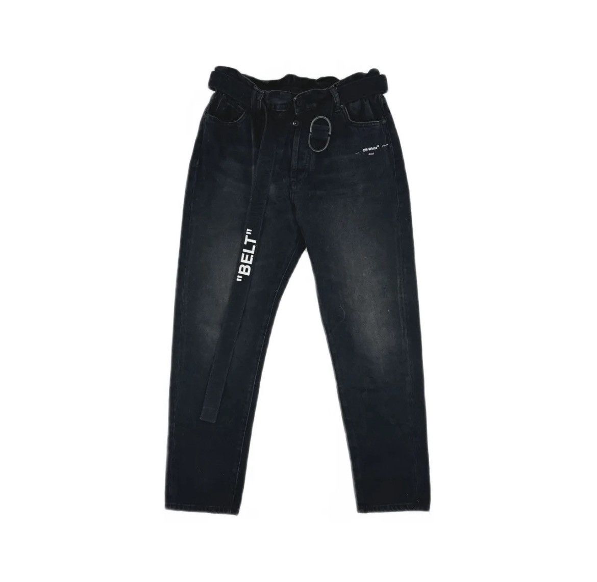 Off-White OFF-WHITE Slim Fit Logo Print Washed Denim Jeans Size US 34 / EU 50 - 1 Thumbnail