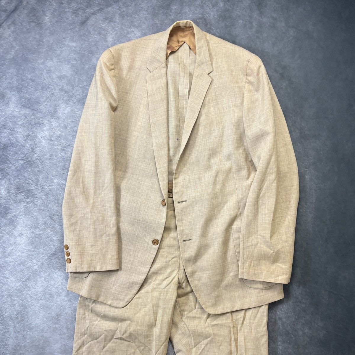 Vintage 1960s Wool Suit 70s Vintage Two Piece Suit Large Scotts US Size 42R - 25 Thumbnail