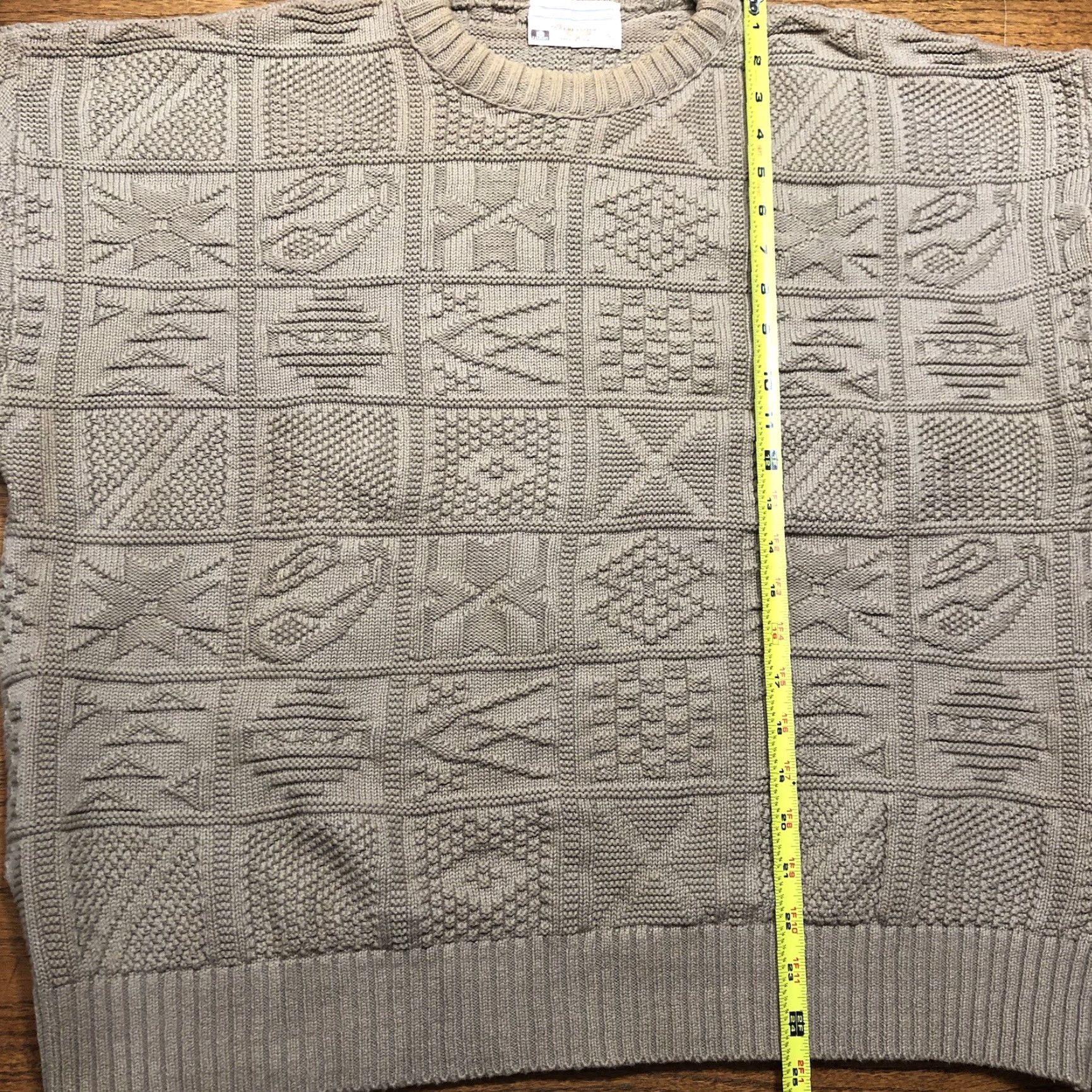 Vintage VTG Lord Jeff Pattern Knit Jumper Sweater Oatmeal Beige USA XL Mens Size US XL / EU 56 / 4 - 6 Thumbnail