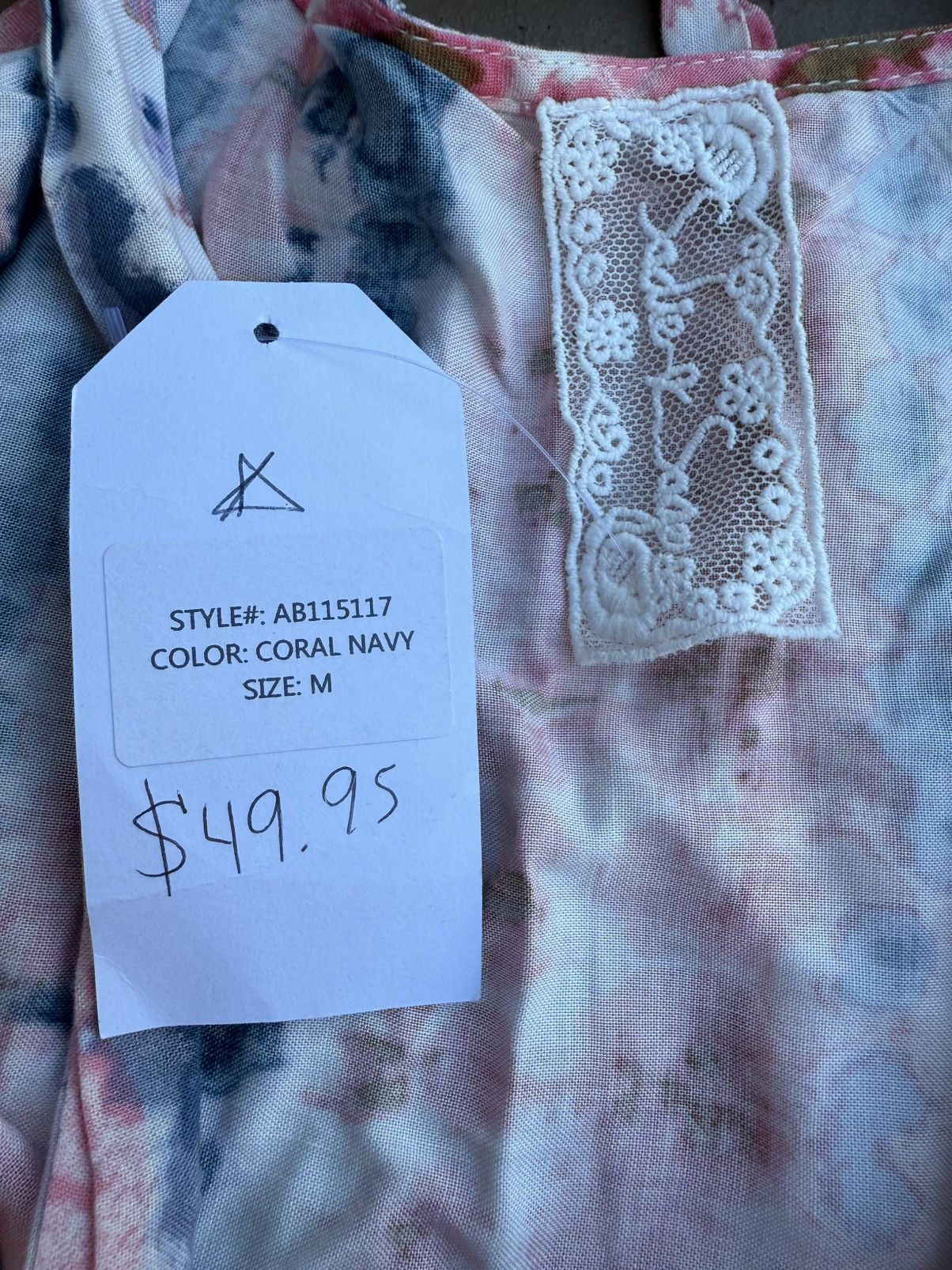 Other Sadie & Sage Coral Navy Tie Dye Tank Top Cami Flowy V-Neck Size M / US 6-8 / IT 42-44 - 8 Thumbnail