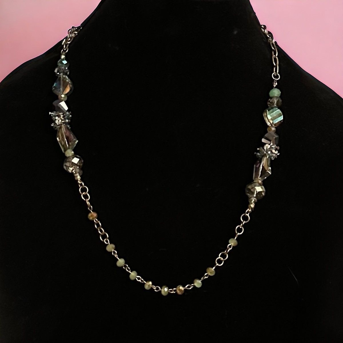 Other Aurora Borealis crystal bead chain necklace Size ONE SIZE - 1 Thumbnail