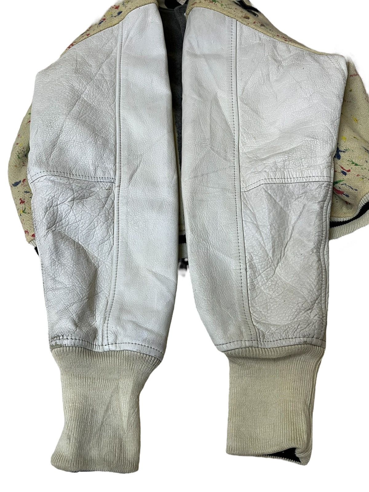 Japanese Brand SHOE SHINE BOY CUSTOM PAINT SPLASH VARSITY LEATHER SLEEVE Size US XL / EU 56 / 4 - 11 Thumbnail