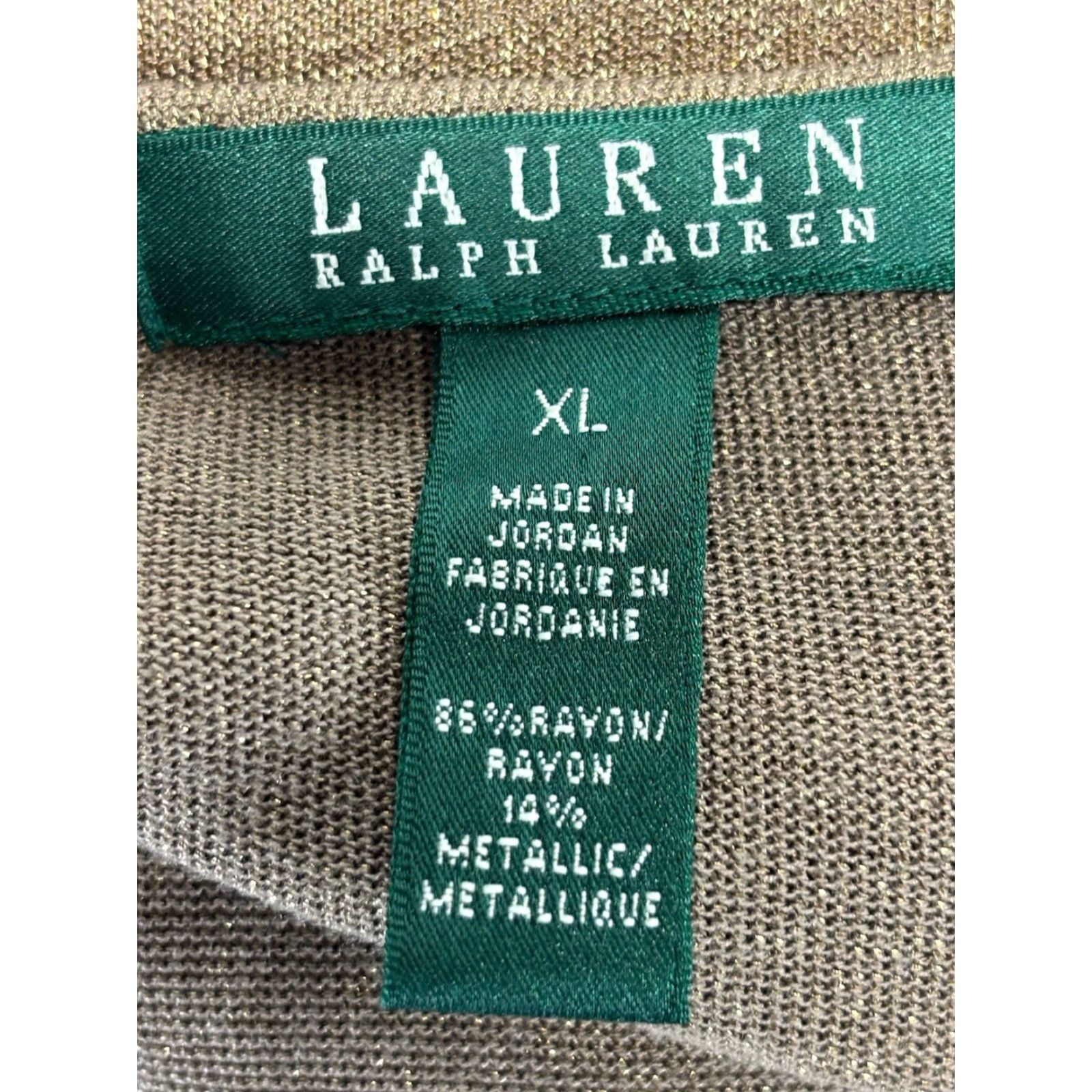 Ralph Lauren Lauren Ralph Lauren Knit Sleeveless Top Women’s XL Gold Metallic Stretch Tank Kidney? Size XL / US 12-14 / IT 48-50 - 6 Thumbnail