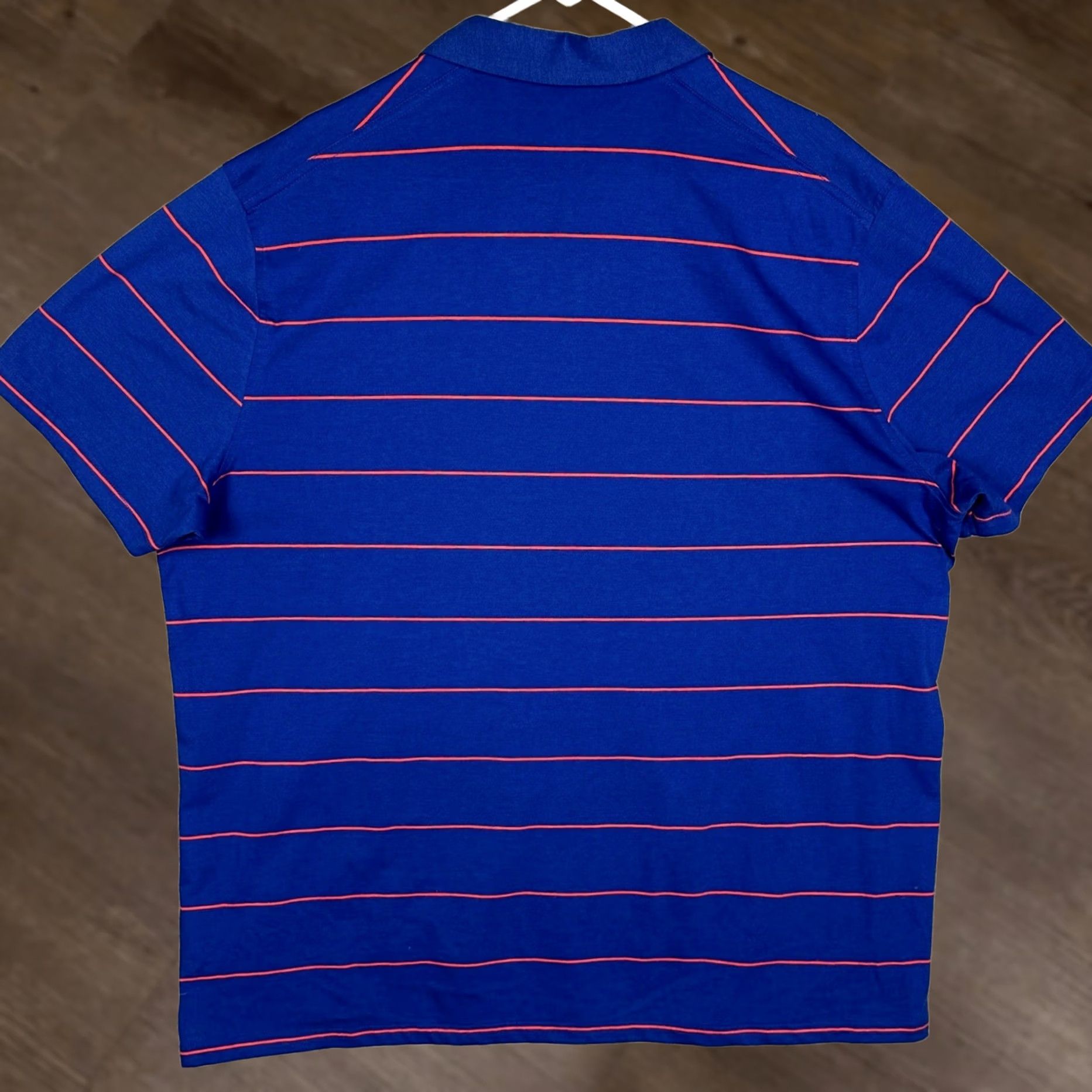 Nike Nike Polo Shirt Mens 2XL Blue Orange Dri-Fit Short Sleeve Striped Polo Shirt EUC Size US XXL / EU 58 / 5 - 1 Thumbnail