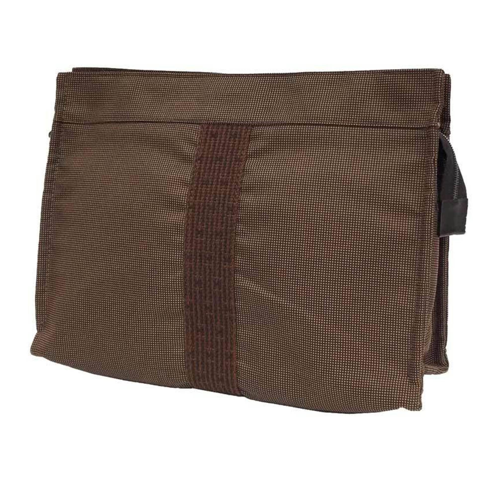 image of Hermes Herline Clutch in Brown, Women's