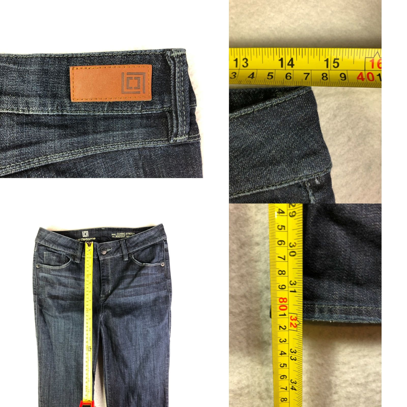 Liz Claiborne Liz Claiborne Classic Stretch Bootcut Jeans Womens 8 29x32 Blue Mid Rise Denim Regular Fit, Cotton, Blue Jeans Size 30" / US 8 / IT 44 - 8 Thumbnail