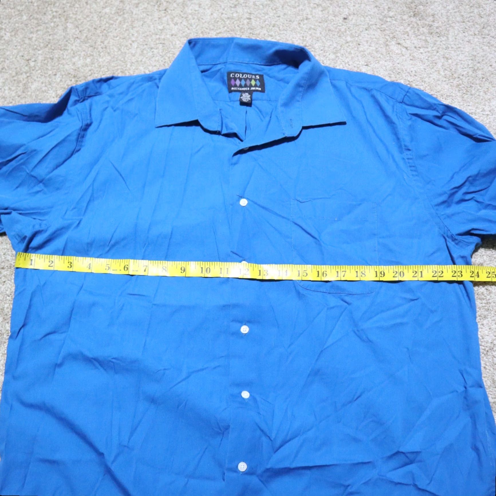 Alexander Julian Alexander Julian Shirt Button-Up XL Blue Mens Long Sleeve solid Colorful 17.5 Colorful 90s Size US XL / EU 56 / 4 - 4 Thumbnail