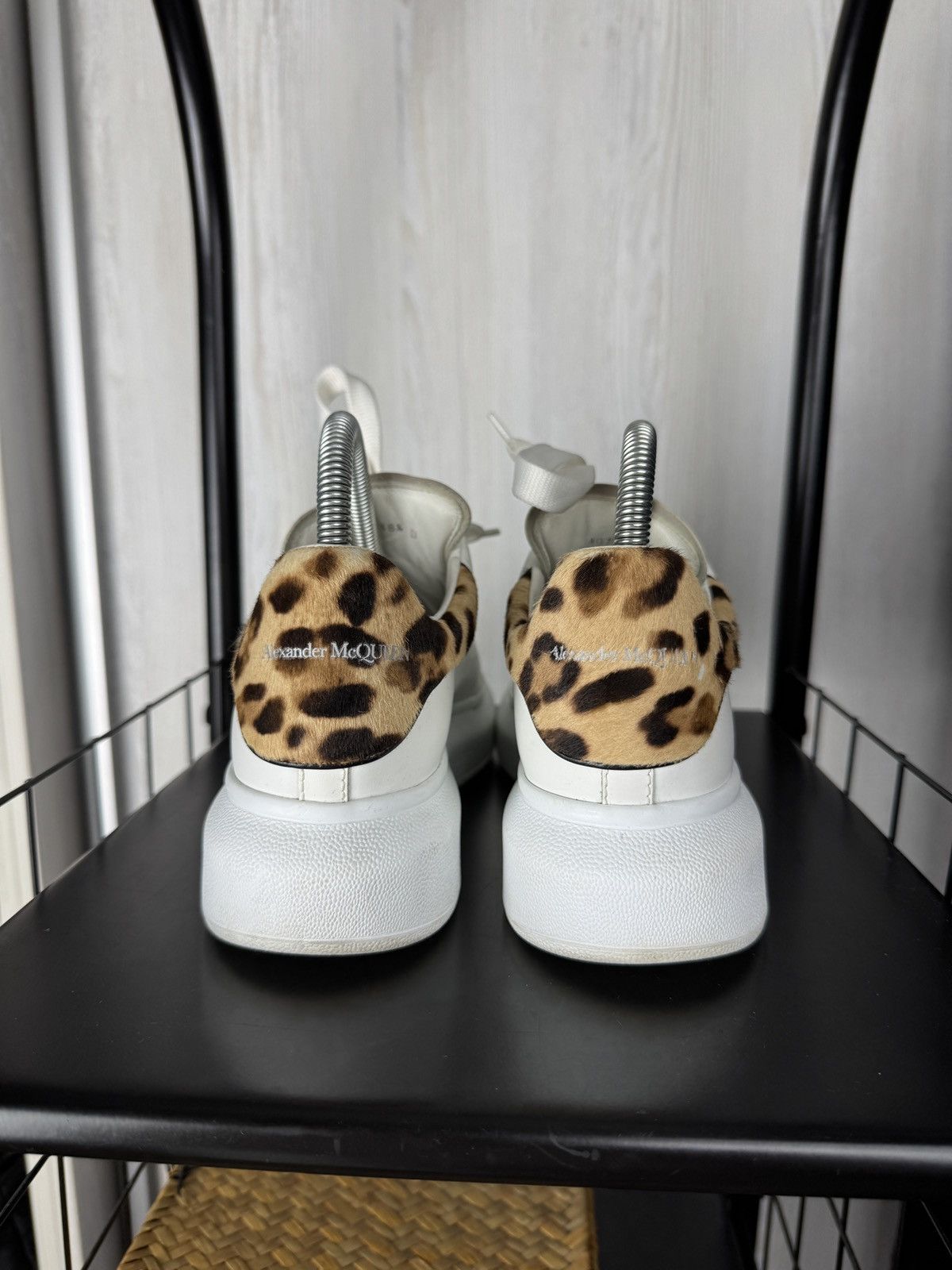Alexander McQueen Alexander McQueen Oversized Leather Sneakers Leopard Back Size US 8.5 / IT 38.5 - 11 Thumbnail