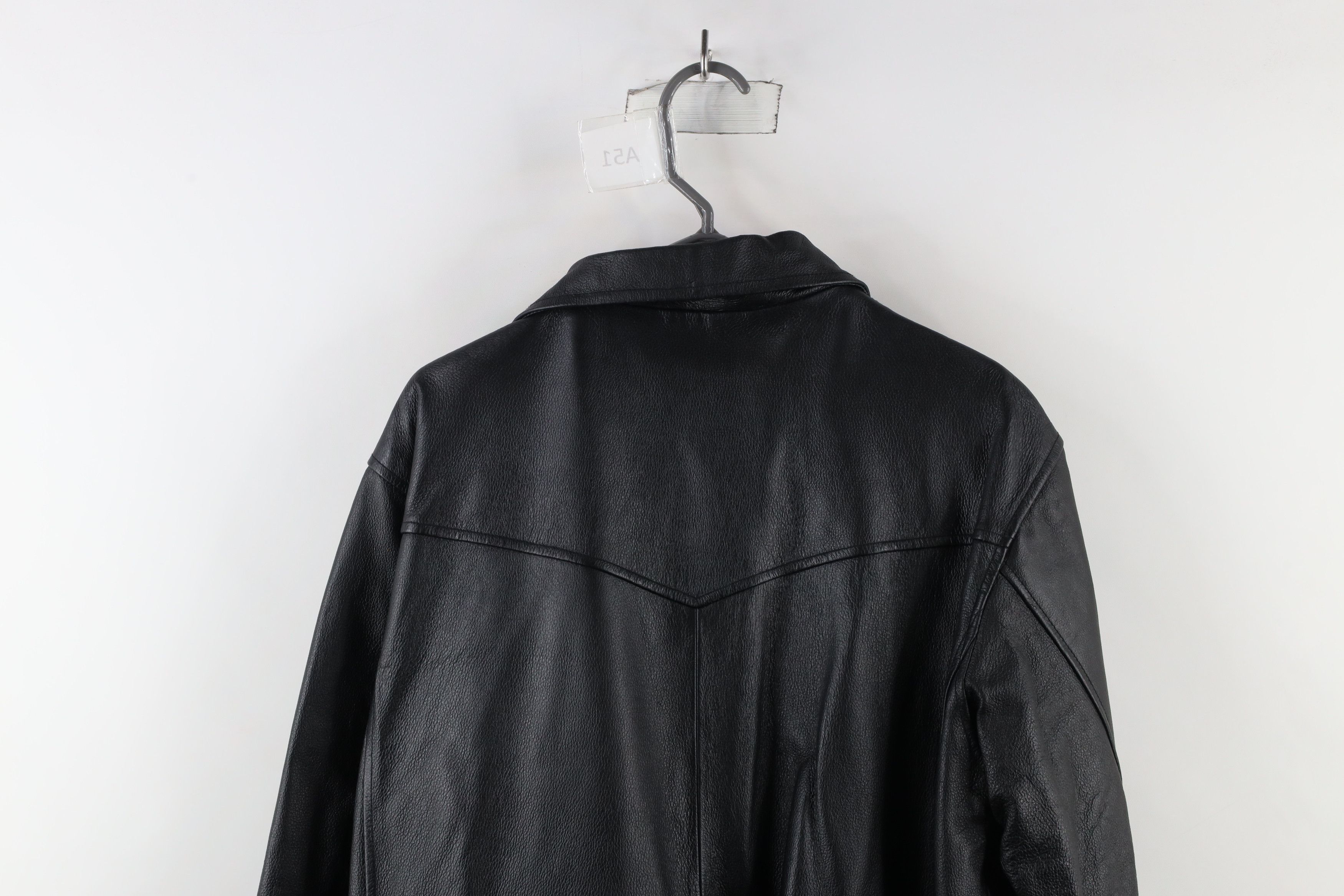 Vintage Vintage 90s Streetwear Lined Full Zip Leather Jacket Black Size US M / EU 48-50 / 2 - 14 Thumbnail