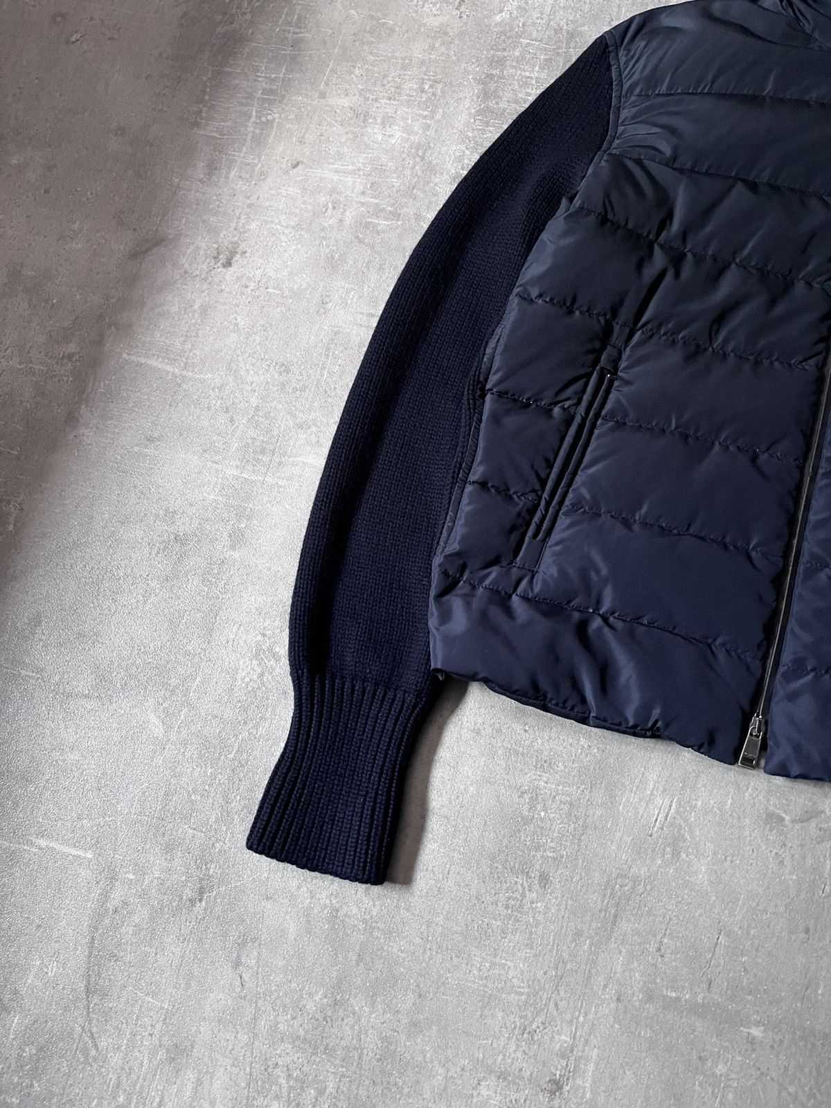 Jil Sander Jil Sander by Raf Simon wool nylon puffer jacket navy Size US L / EU 52-54 / 3 - 2 Thumbnail