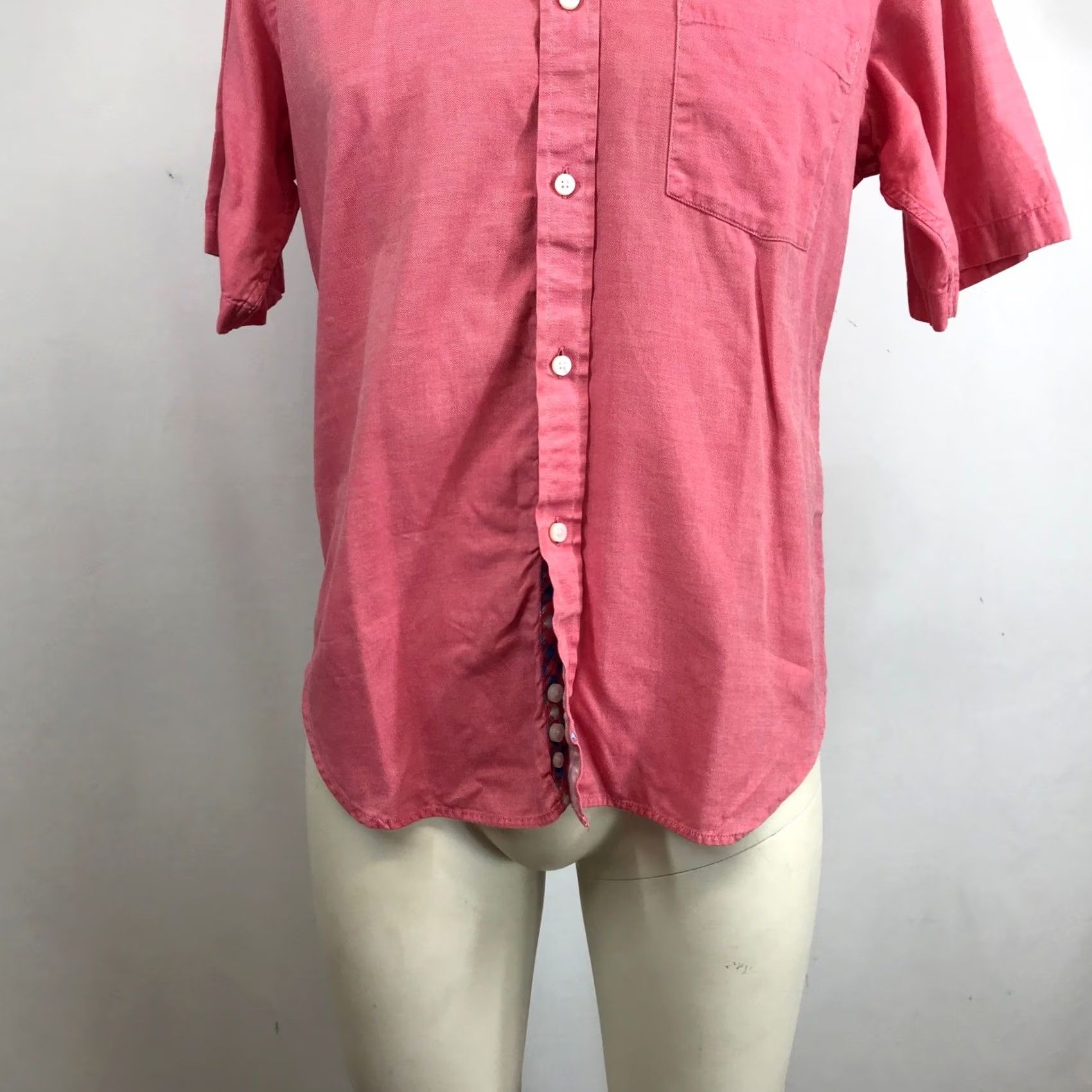 Tailorbyrd Tailorbyrd Mens Button Down Shirt Pink Cotton Short Sleeve Size Small Size US S / EU 44-46 / 1 - 3 Thumbnail