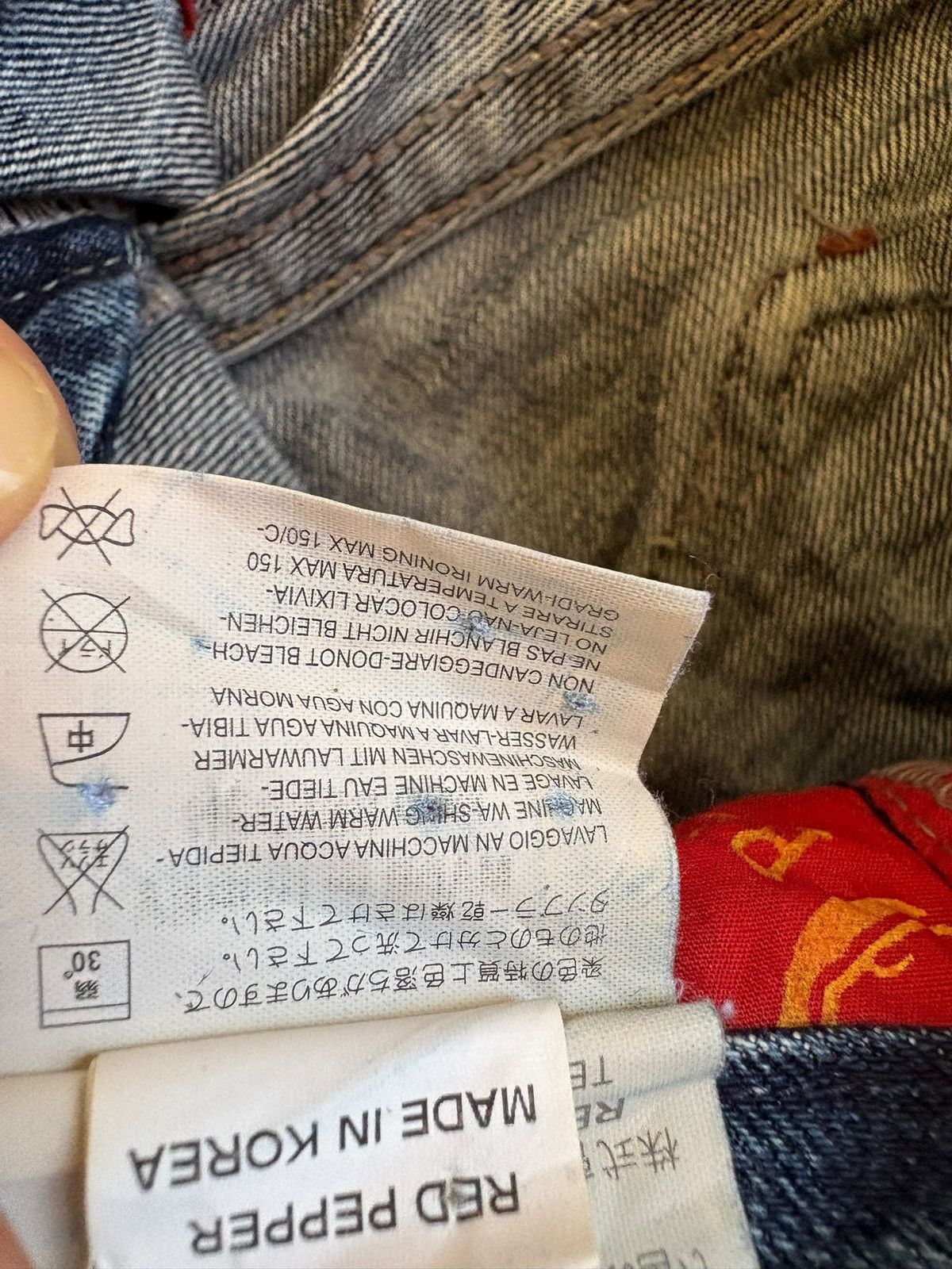 Japanese Brand Vintage Red Pepper Double Wings Embellished Flare Jeans Size US 28 / EU 44 - 15 Thumbnail
