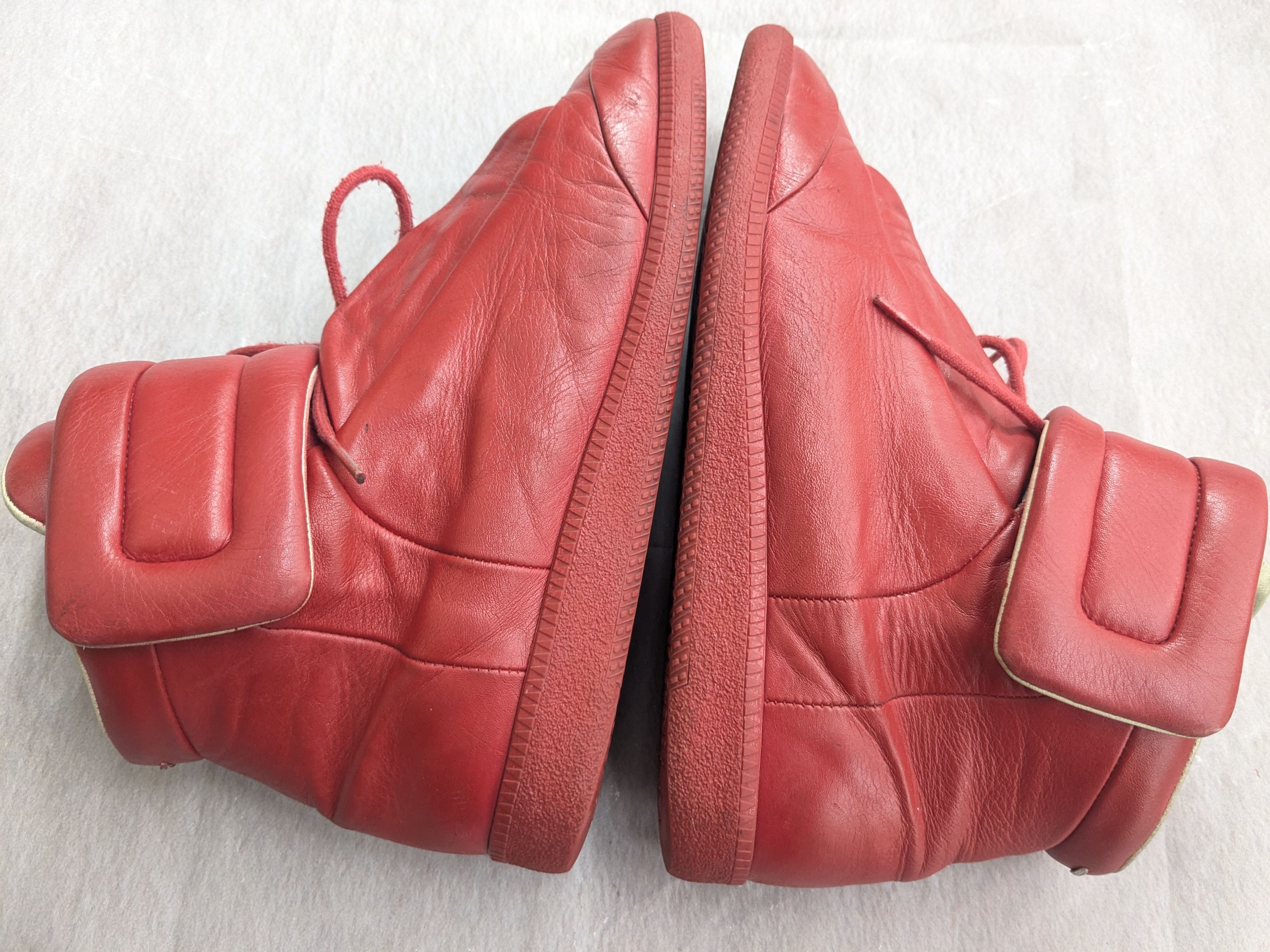Maison Margiela Maison Margiela Future Red Leather High Top 9 42 Sneakers Size US 9 / EU 42 - 13 Thumbnail