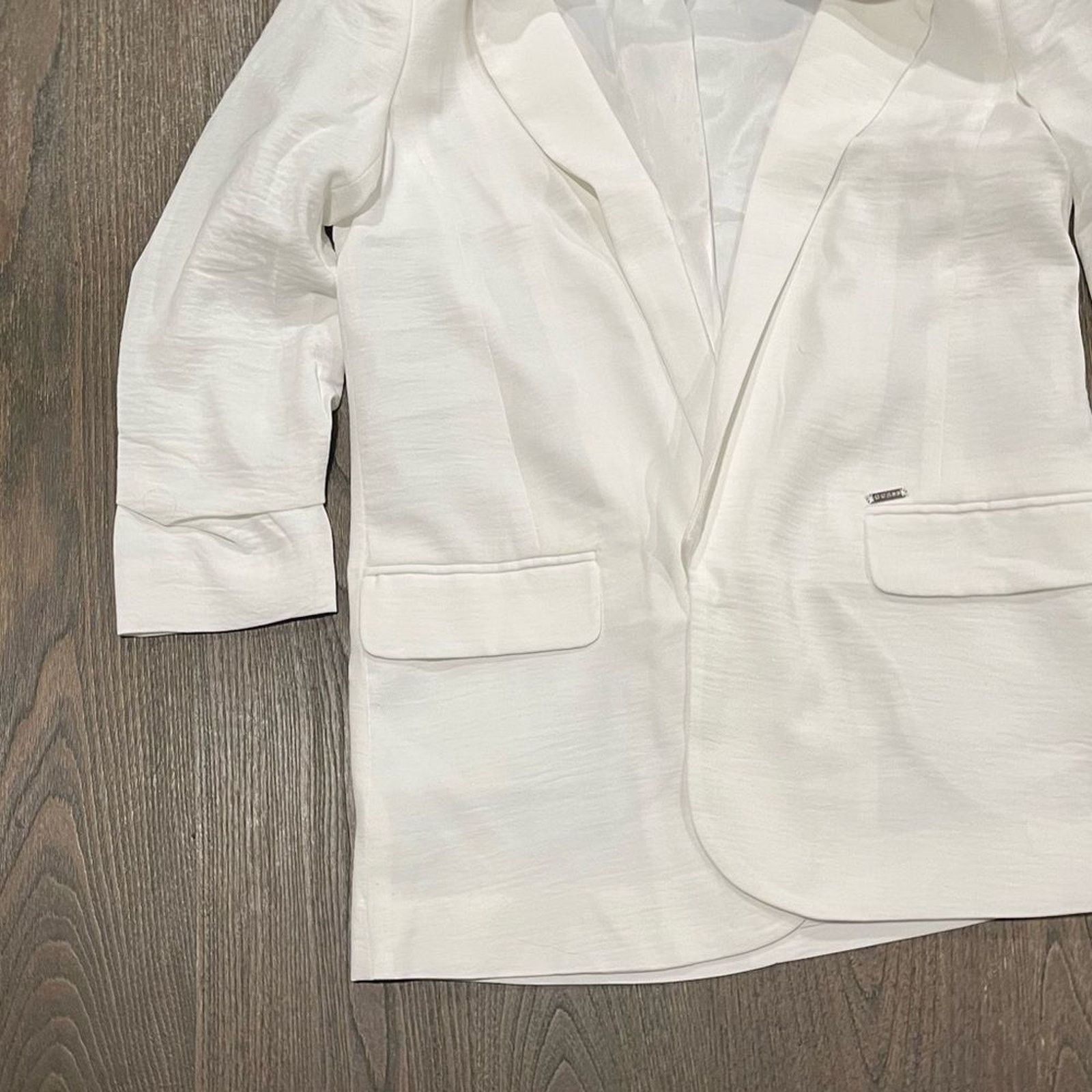 Guess NWOT Guess Womens White Long Line Blazer Jacket Size XS Size XS / US 0-2 / IT 36-38 - 3 Thumbnail