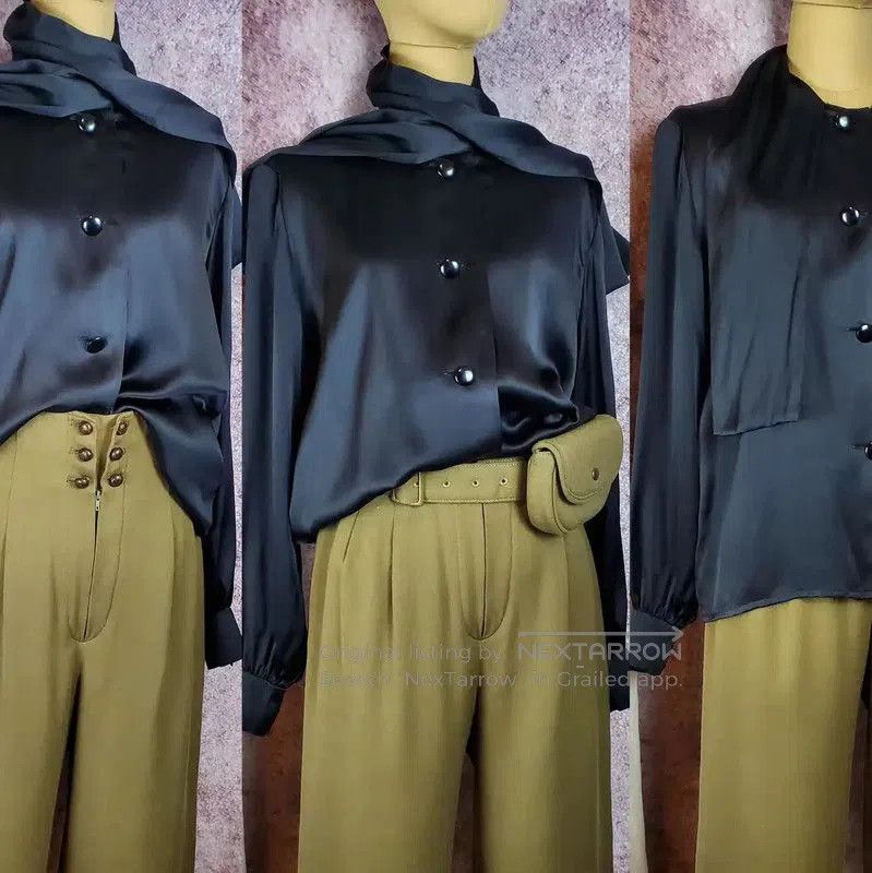 Givenchy Givenchy Black Silk Long Sleeve Blouse . Size M / US 6-8 / IT 42-44 - 1 Thumbnail