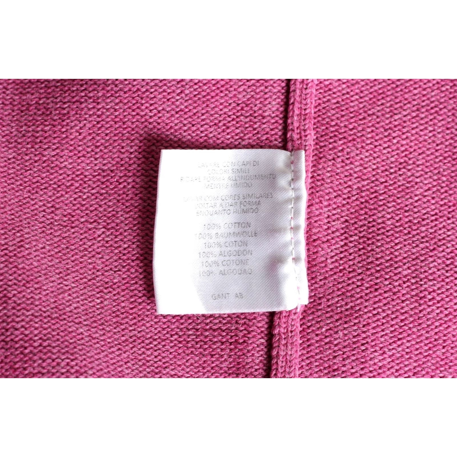 Gant GANT Jumper Sweater Men L Pink Cotton V-Neck VR1380 Size US L / EU 52-54 / 3 - 6 Thumbnail
